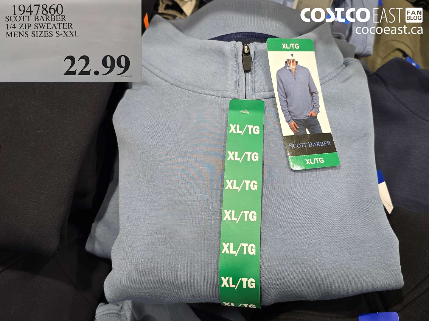 1947860 SCOTT BARBER 1/4 ZIP SWEATER MENS SIZES S-XXL $22.99