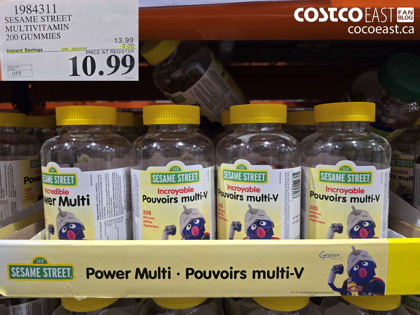 1984311 SESAME STREET MULTIVITAMIN 200 GUMMIES ($3.00 INSTANT SAVINGS EXPIRES ON 2026-03-01) $10.99