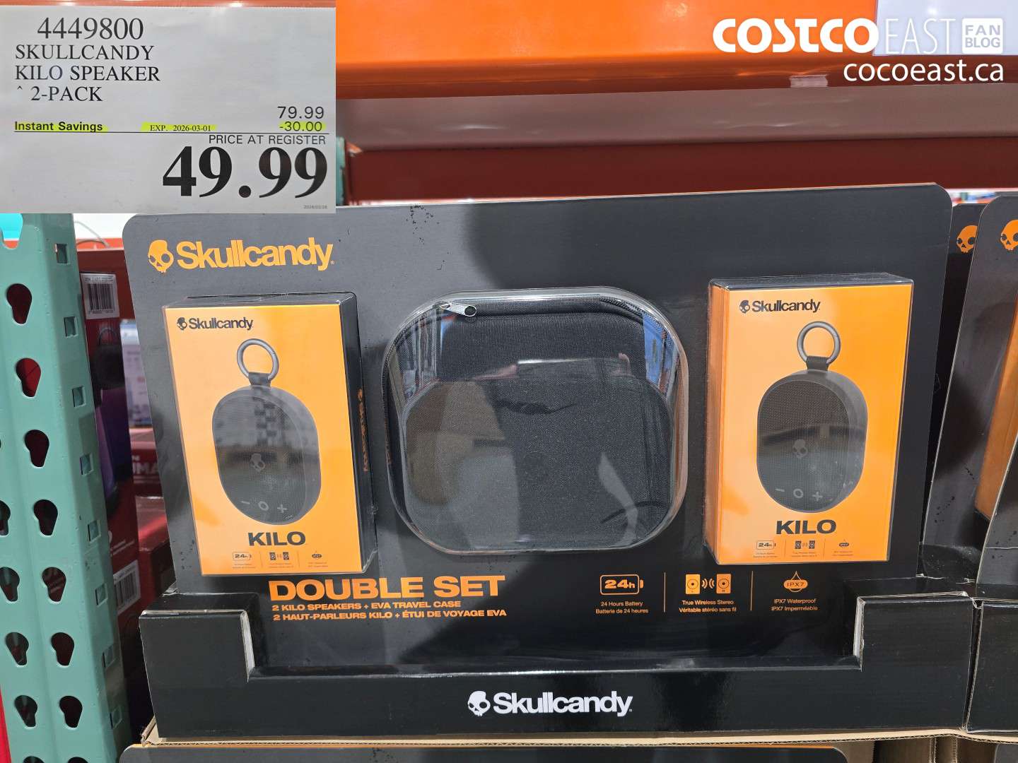4449800 SKULLCANDY KILO SPEAKER 2-PACK ($30.00 INSTANT SAVINGS EXPIRES ON 2026-03-01) $49.99