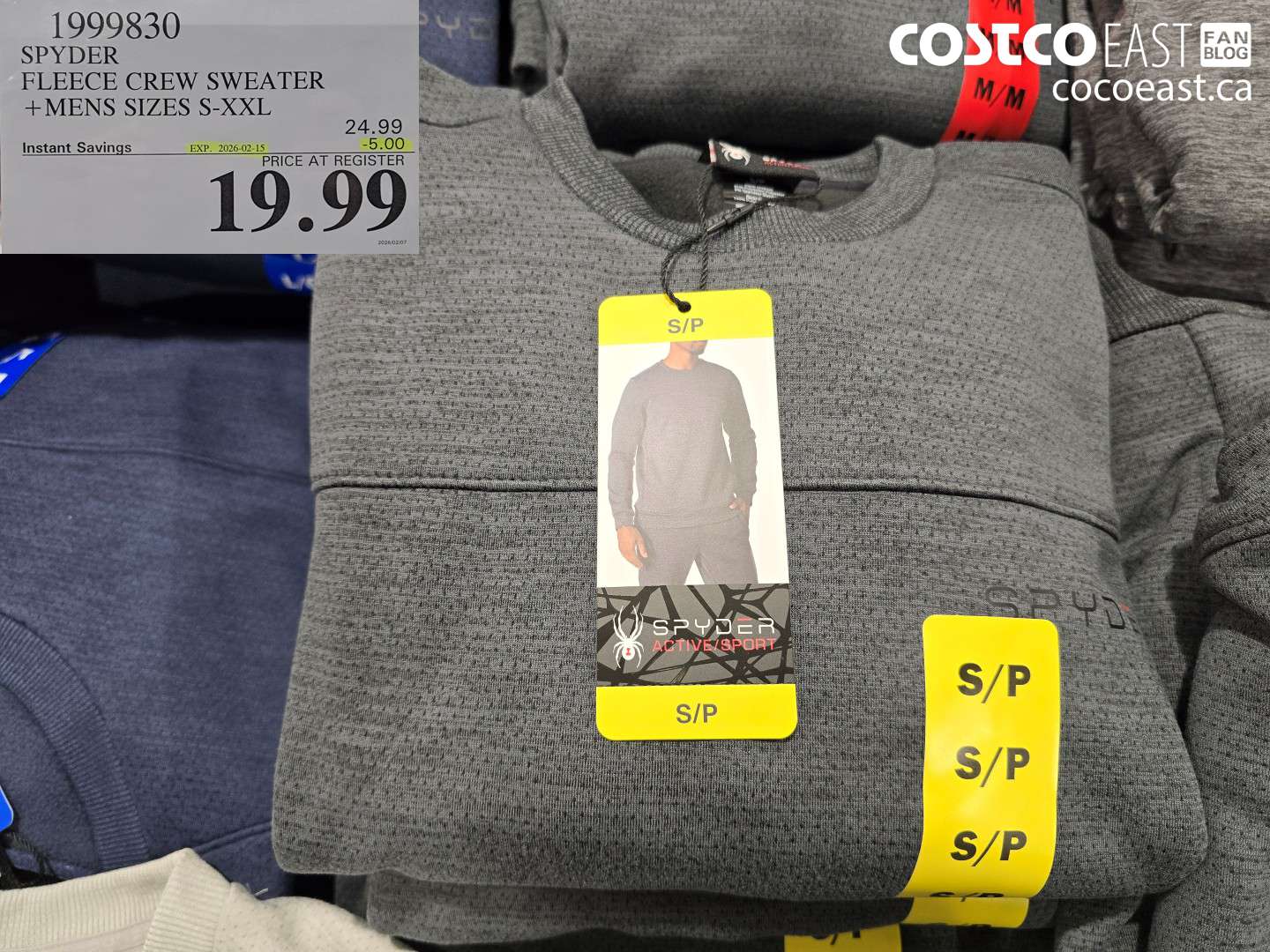 1999830 SPYDER FLEECE CREW SWEATER +MENS SIZES S-XXL ($5.00 INSTANT SAVINGS EXPIRES ON 2026-02-15) $19.99