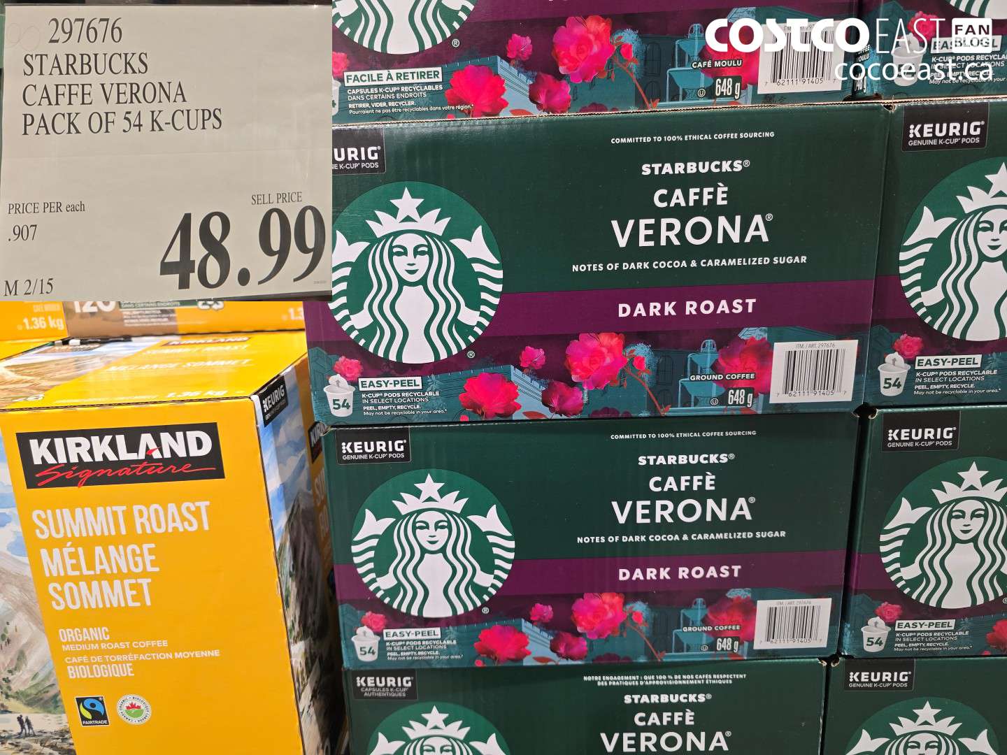 297676 STARBUCKS CAFFE VERONA PACK OF 54 K-CUPS $48.99