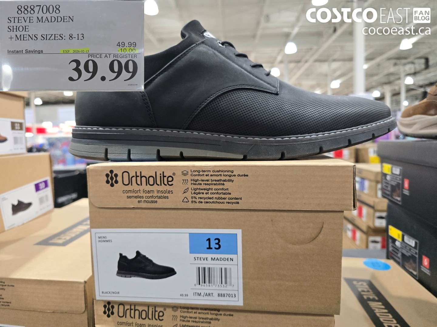 8887008 STEVE MADDEN SHOE +MENS SIZES: 8-13 ($10.00 INSTANT SAVINGS EXPIRES ON 2026-02-15) $39.99