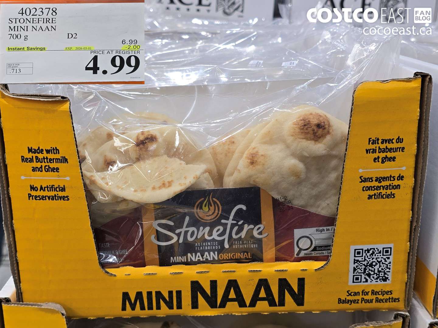 402378 STONEFIRE MINI NAAN 700 G ($2.00 INSTANT SAVINGS EXPIRES ON 2026-03-01) $4.99