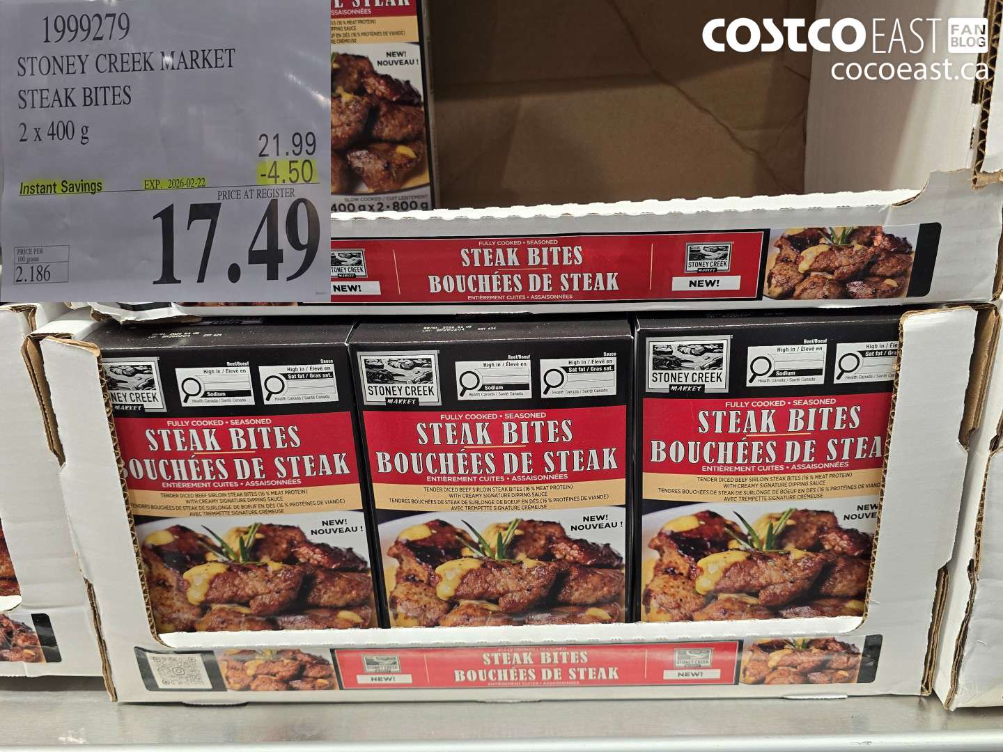 1999279 STONEY CREEK MARKET STEAK BITES ($4.50 INSTANT SAVINGS EXPIRES ON 2026-02-22) $17.49