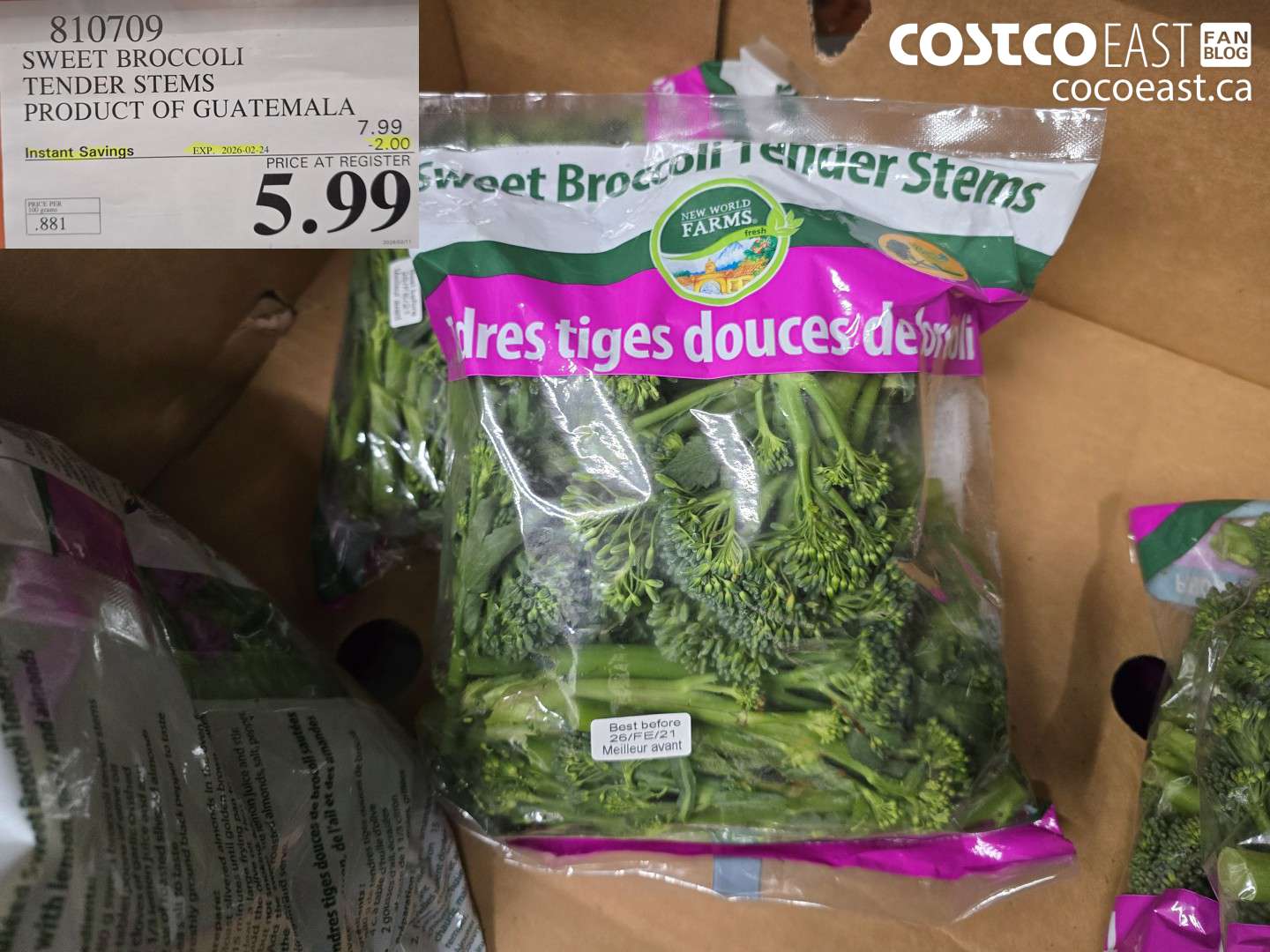 810709 SWEET BROCCOLI TENDER STEMS PRODUCT OF GUATEMALA ($2.00 INSTANT SAVINGS EXPIRES ON 2026-02-24) $5.99