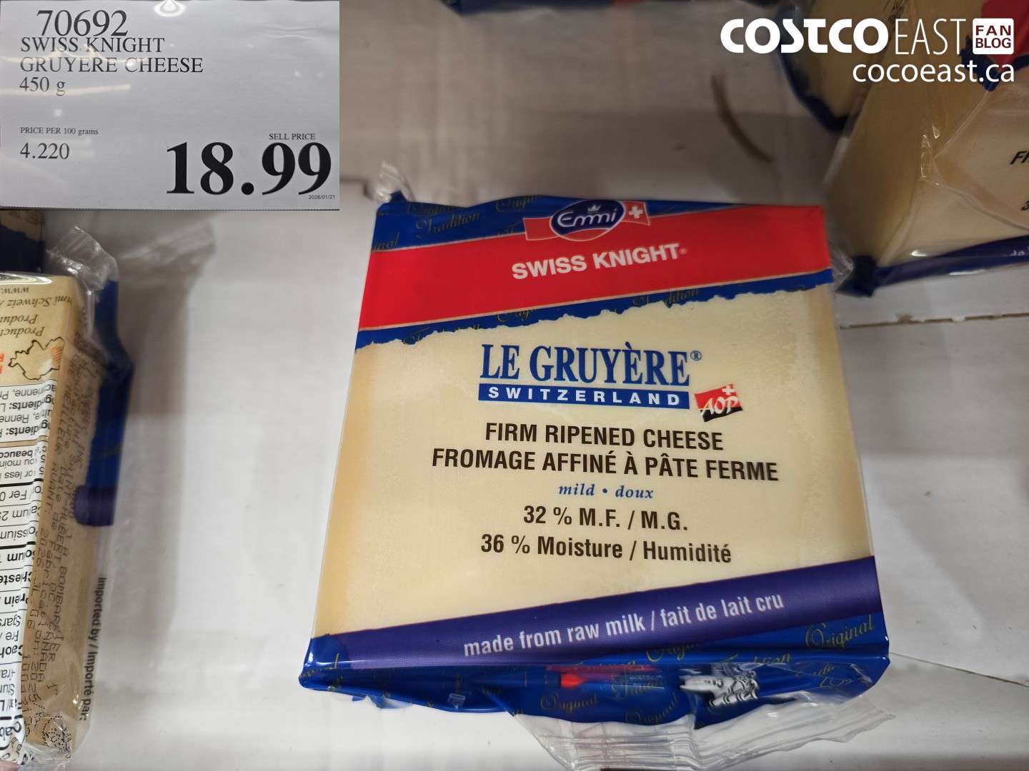 70692 SWISS KNIGHT GRUYERE CHEESE 450 G $18.99