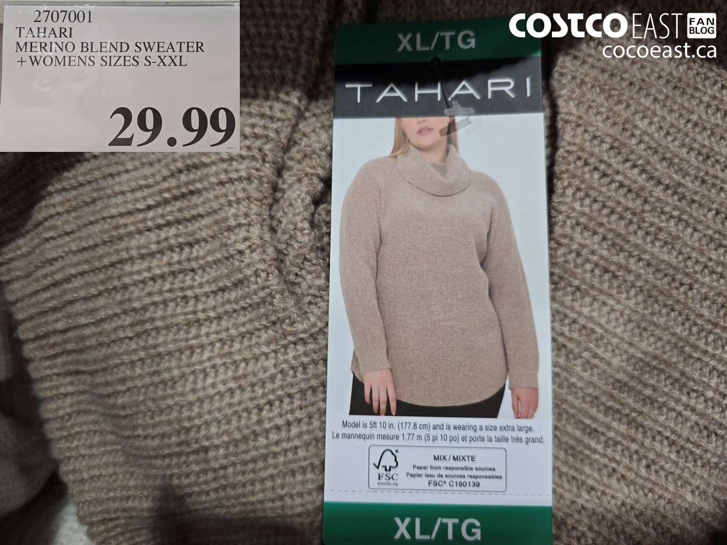 2707001 TAHARI MERINO BLEND SWEATER + WOMENS SIZES S-XXL $29.99