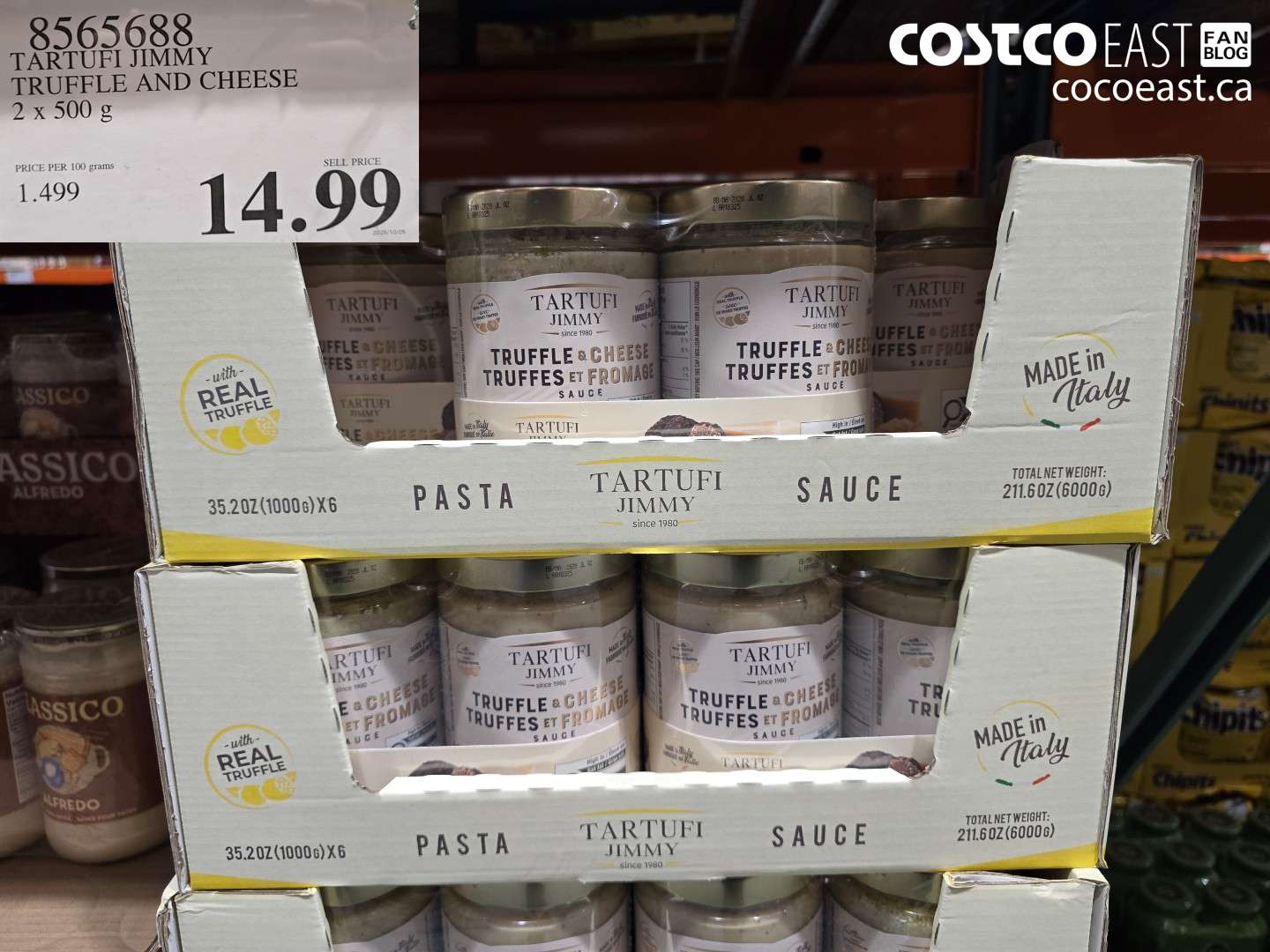 8565688 TARTUFI JIMMY TRUFFLE AND CHEESE 2x 500 G $14.99