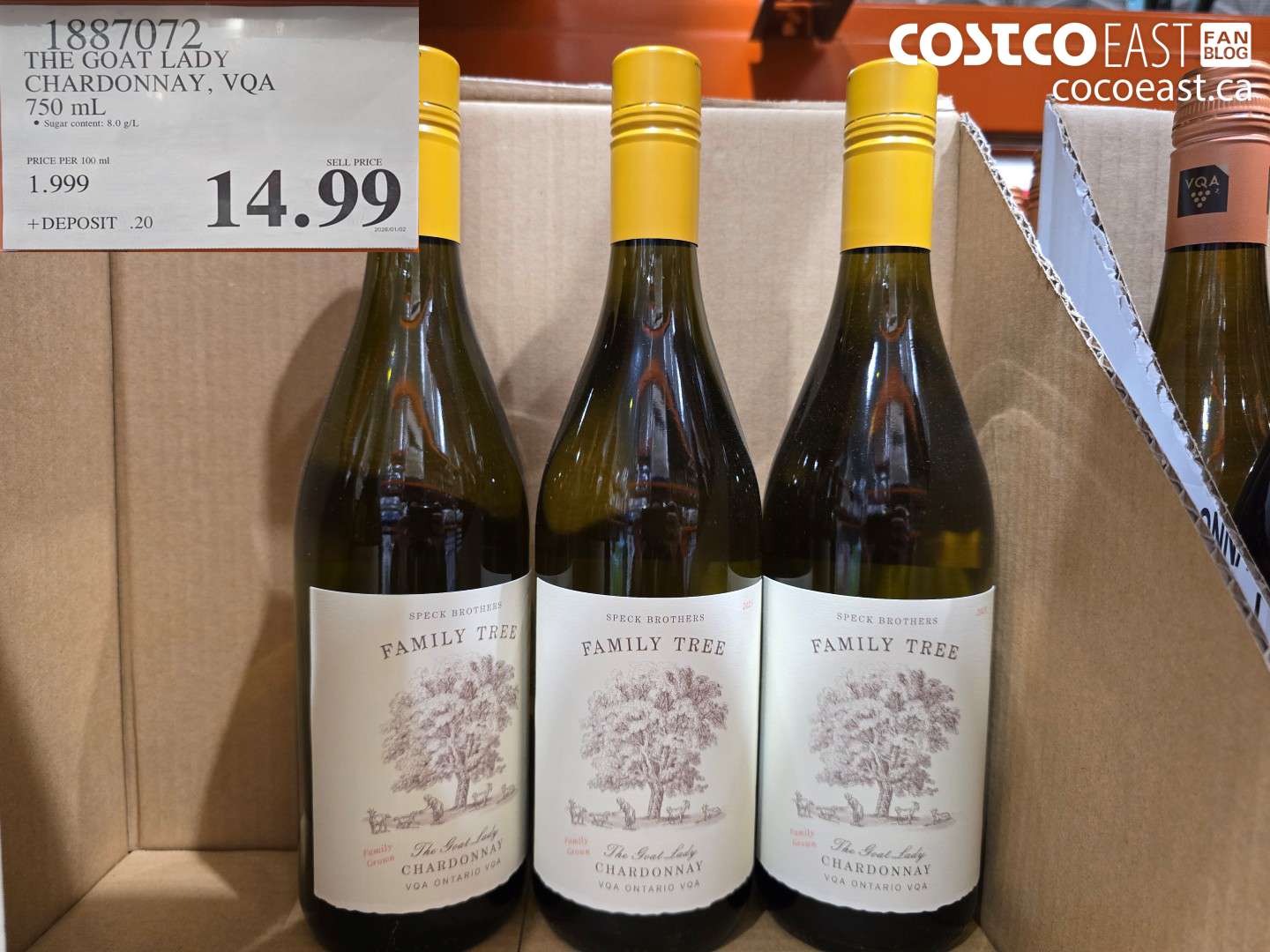 1887072 THE GOAT LADY CHARDONNAY, VQA 750 ml $14.99