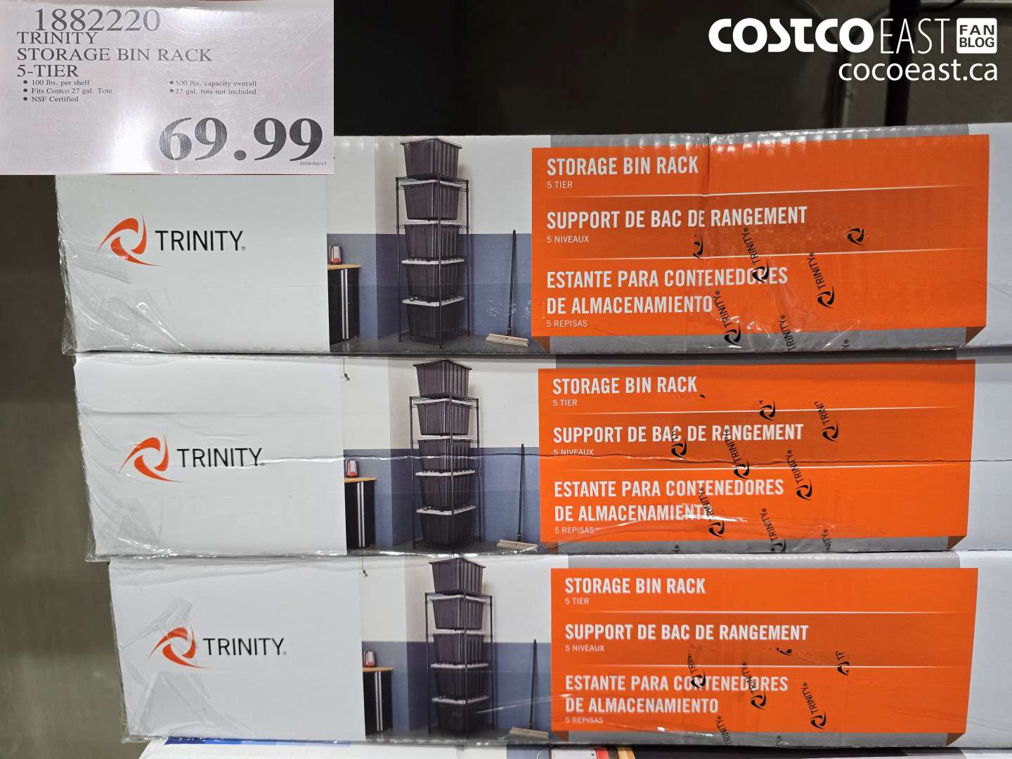 18822220 TRINITY STORAGE BIN RACK 5-TIER $69.99