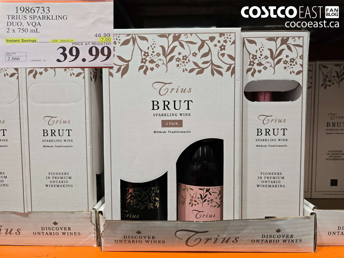 1986733 TRIUS SPARKLING DUO, VQA 2 X 750 ML ($7.00 INSTANT SAVINGS EXPIRES ON 2026-02-15) $39.99