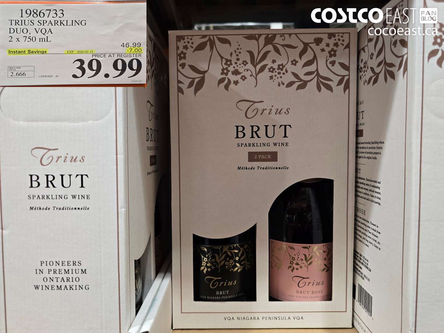 1986733 TRIUS SPARKLING DUO, VQA 2 x 750 ml ($7.00 INSTANT SAVINGS EXPIRES ON 2026-02-15) $39.99