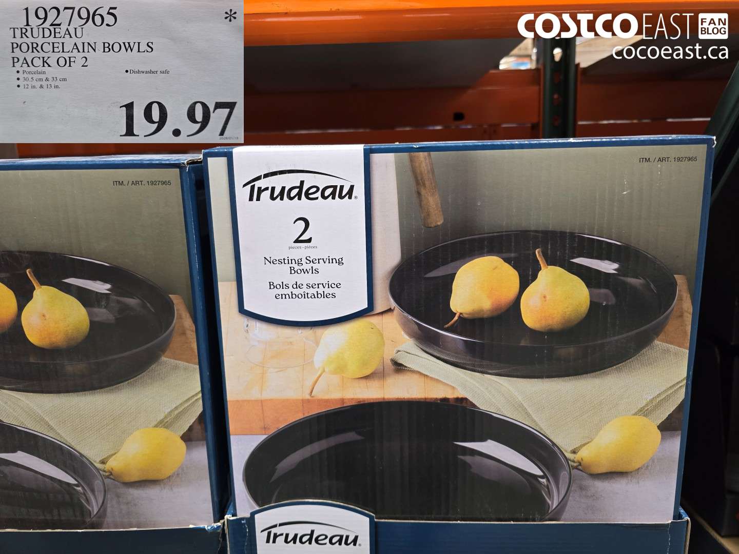 1927965 TRUDEAU PORCELAIN BOWLS PACK OF 2 $19.97