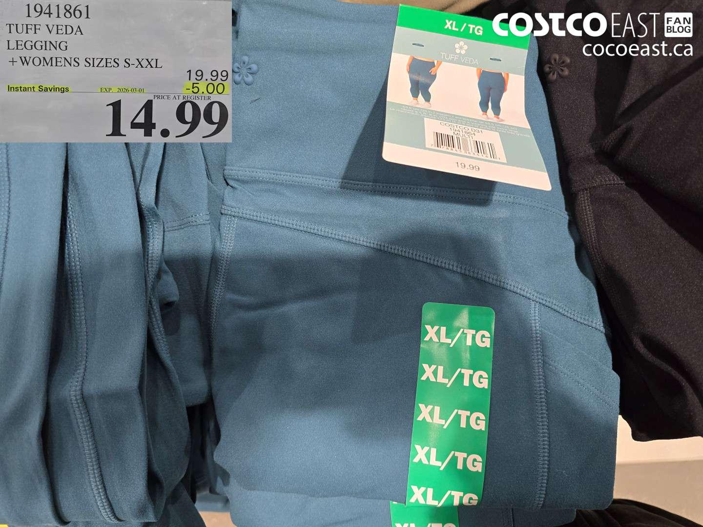 1941861 TUFF VEDA LEGGING +WOMENS SIZES S-XXL ($5.00 INSTANT SAVINGS EXPIRES ON 2026-03-01) $14.99