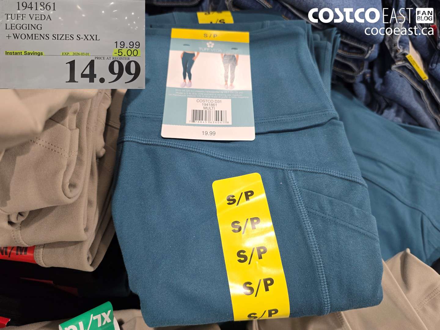 1941861 TUFF VEDA LEGGING + WOMENS SIZES S-XXL ($5.00 INSTANT SAVINGS EXPIRES ON 2026-03-01) $14.99