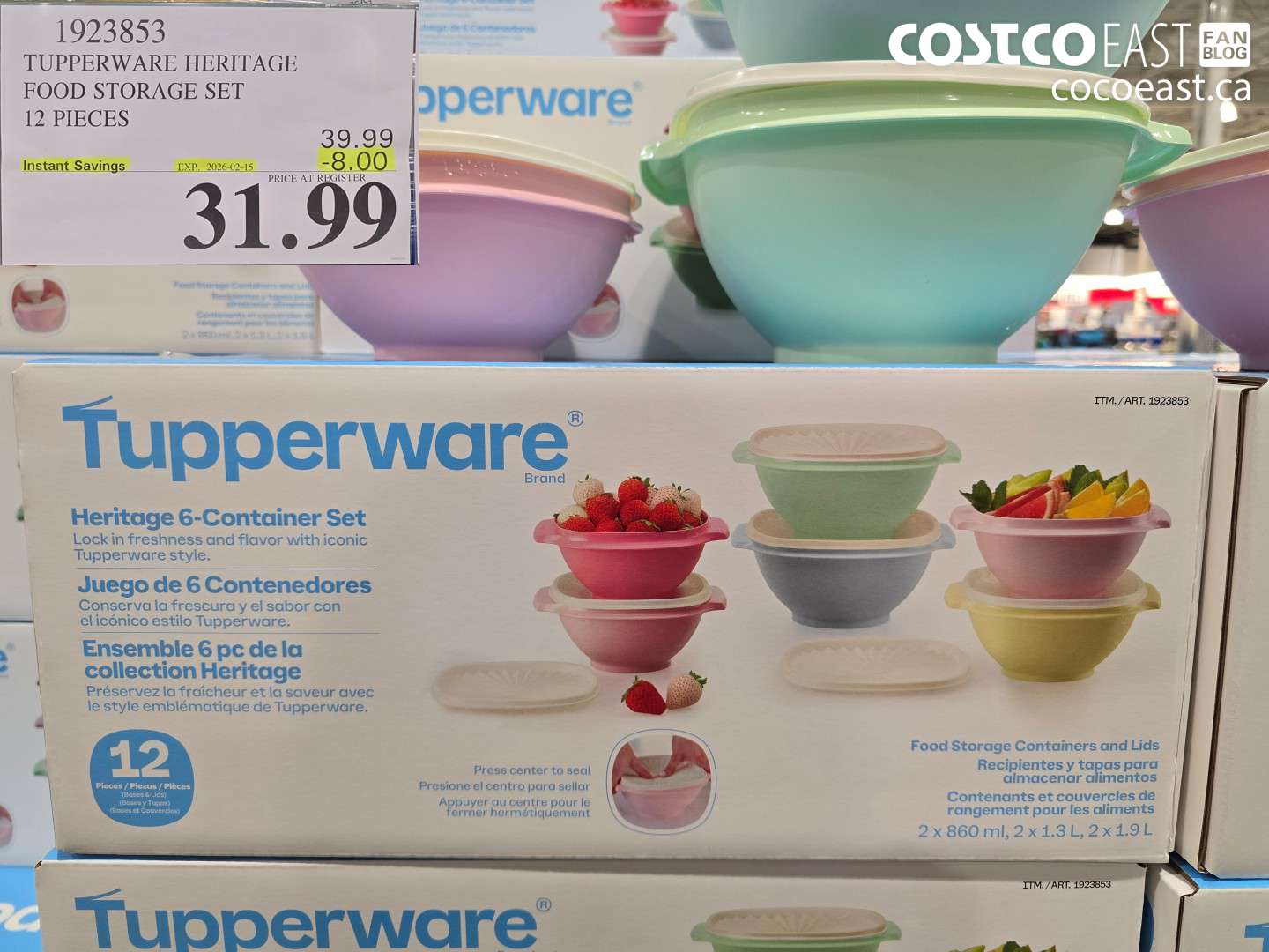 1923853 TUPPERWARE HERITAGE FOOD STORAGE SET 12 PIECES ($8.00 INSTANT SAVINGS EXPIRES ON 2026-02-15) $31.99