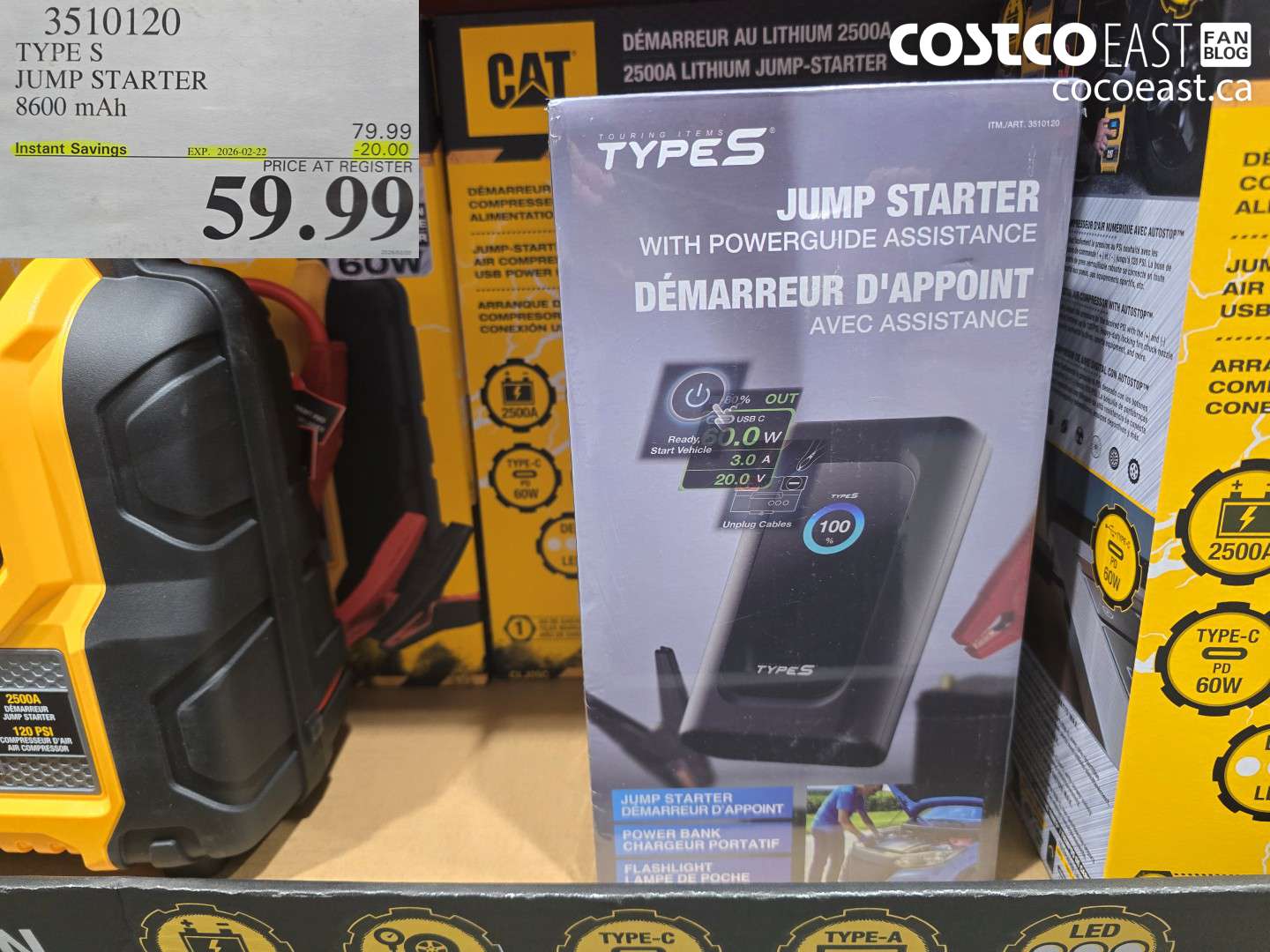 3510120 TYPE S JUMP STARTER 8600 mAh ($20.00 INSTANT SAVINGS EXPIRES ON 2026-02-22) $59.99