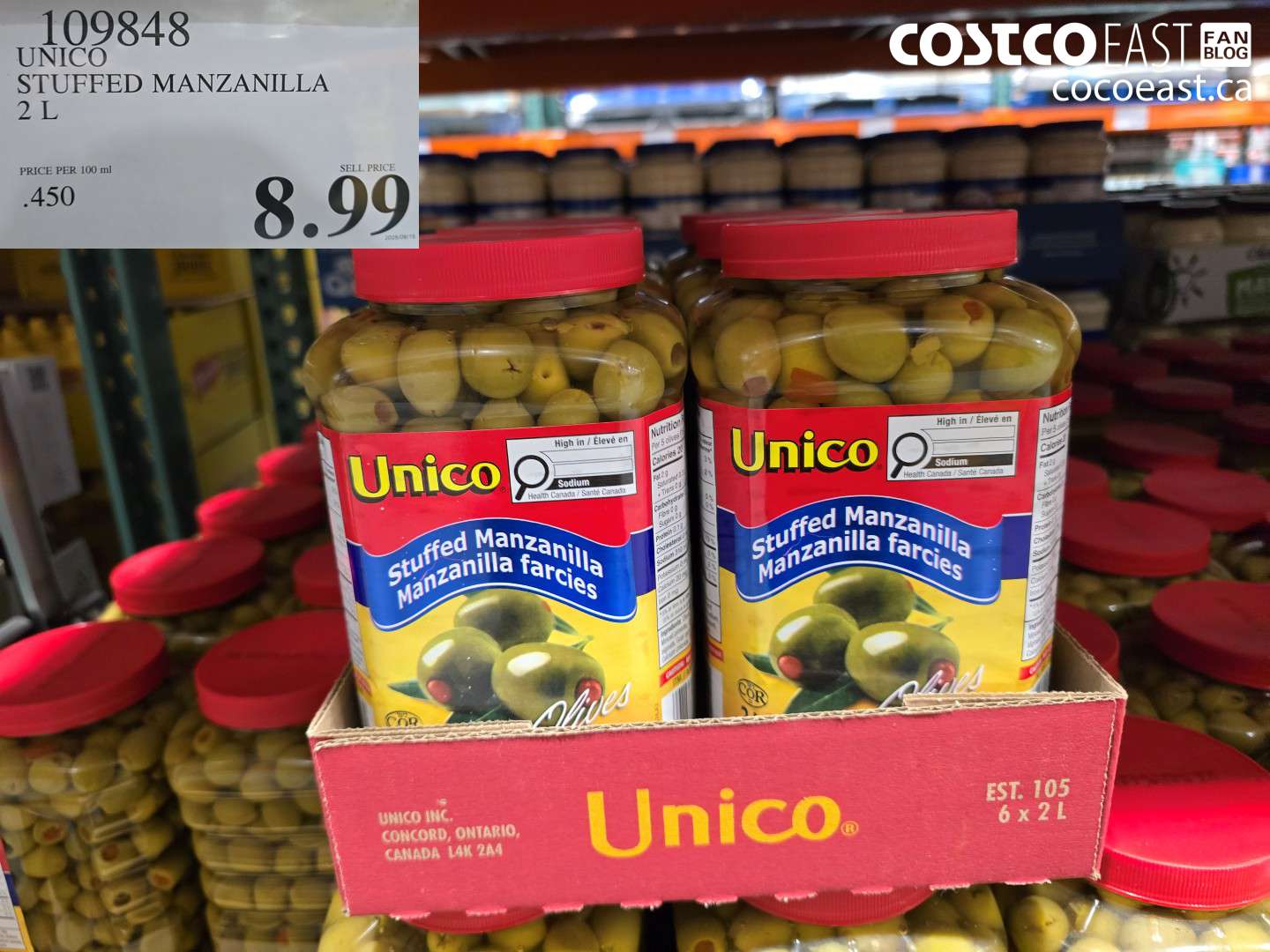 109848 UNICO STUFFED MANZANILLA 2 L $8.99