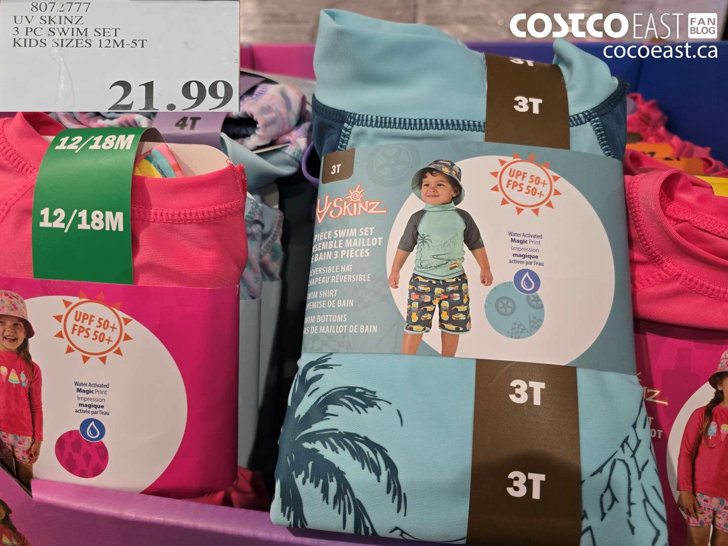 80727777 UV SKINZ 3 PC SWIM SET KIDS SIZES 12M-5T $21.99