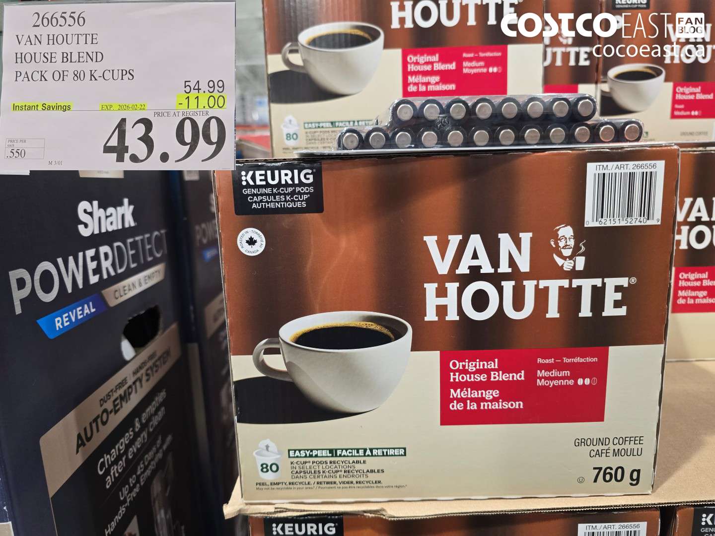 266556 VAN HOUTTE HOUSE BLEND PACK OF 80 K-CUPS ($11.00 INSTANT SAVINGS EXPIRES ON 2026-02-22) $43.99