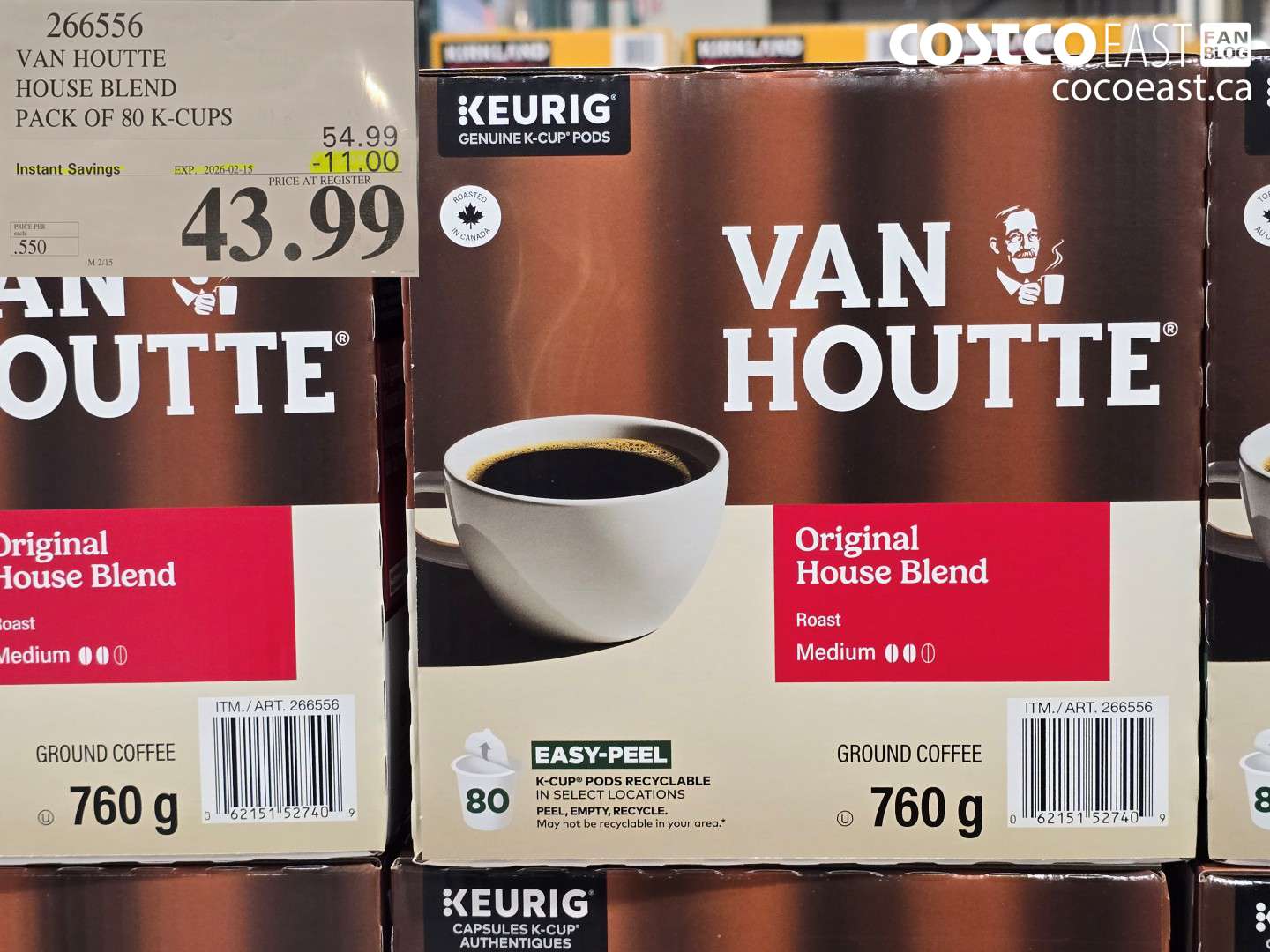 266556 VAN HOUTTE HOUSE BLEND PACK OF 80 K-CUPS ($11.00 INSTANT SAVINGS EXPIRES ON 2026-02-15) $43.99