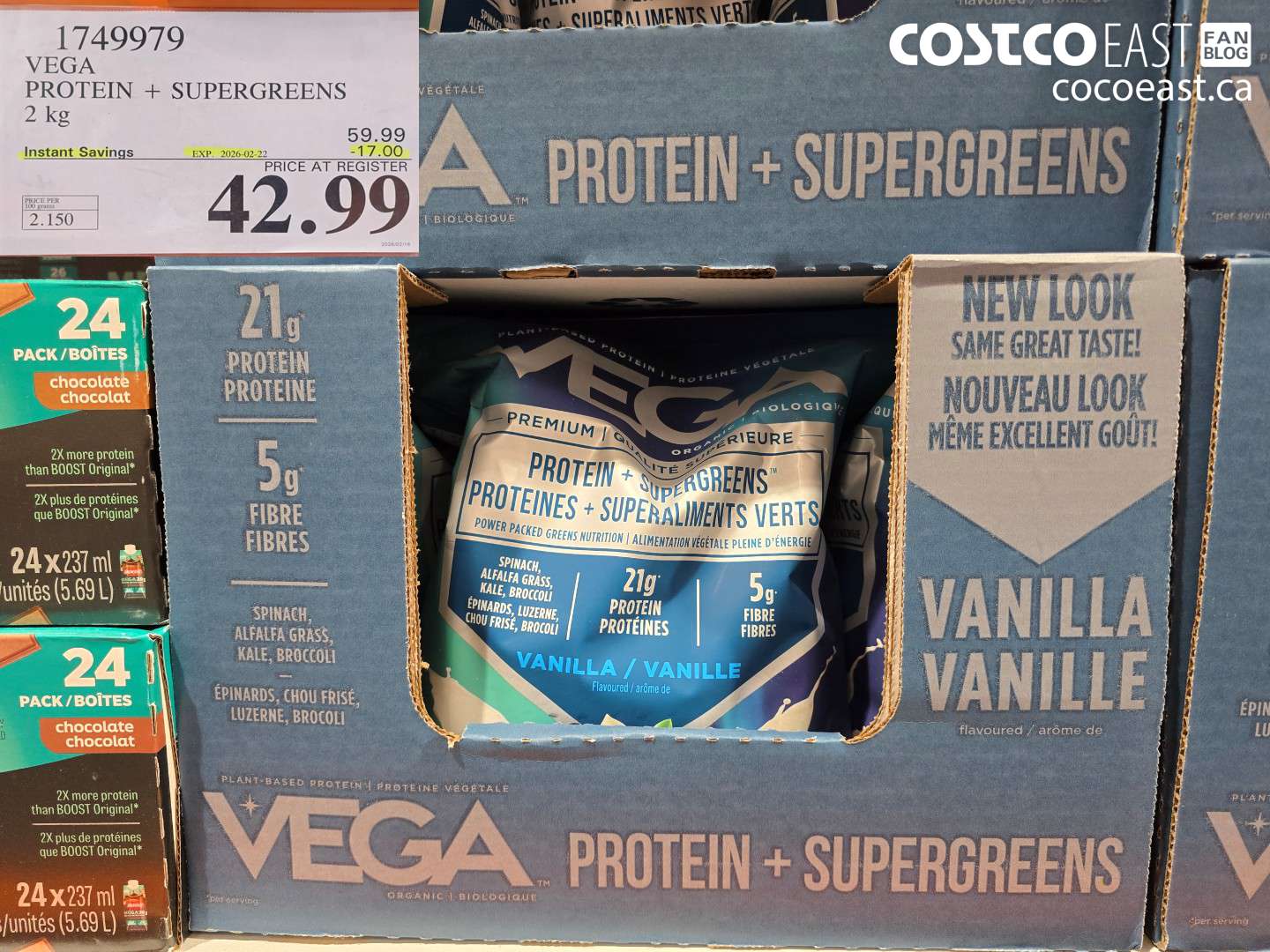 1749979 VEGA PROTEIN + SUPERGREENS 2 kg ($17.00 INSTANT SAVINGS EXPIRES ON 2026-02-22) $42.99