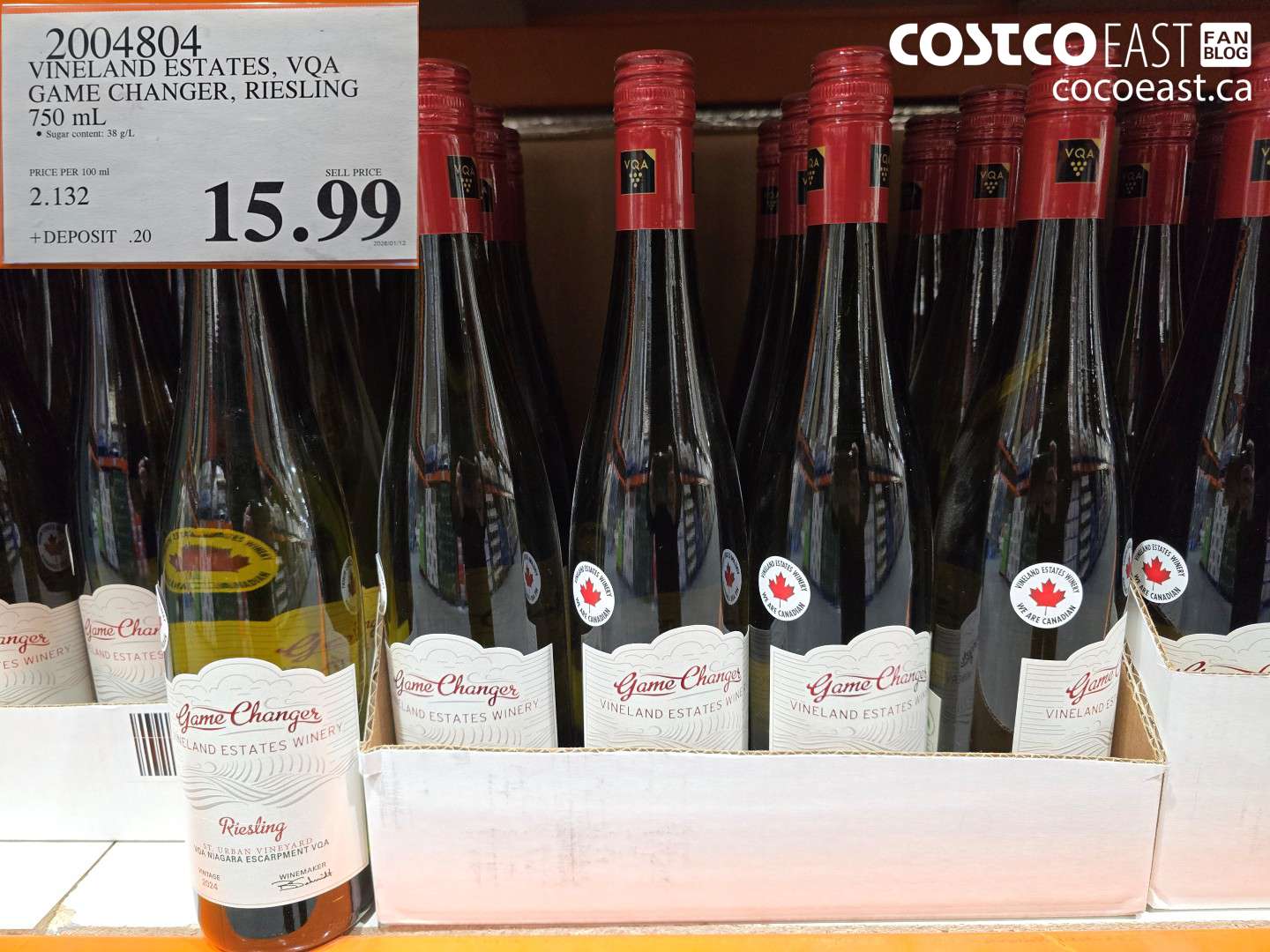 2004804 VINELAND ESTATES, VQA GAME CHANGER, RIESLING 750 mL $15.99