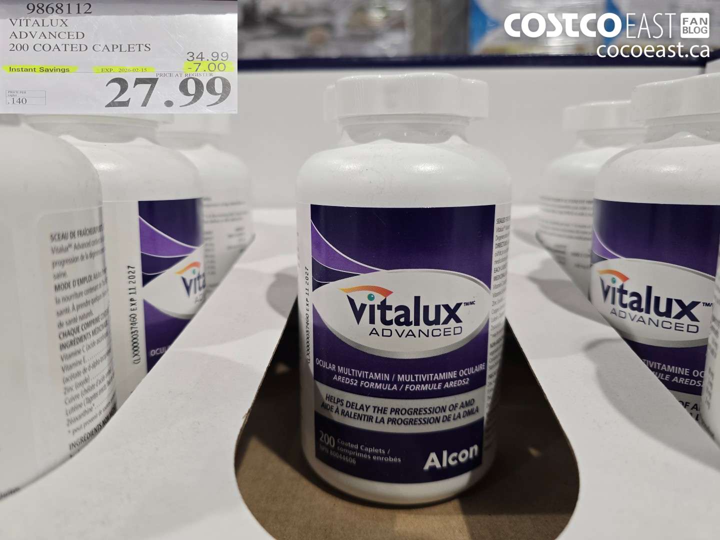 9868112 VITALUX ADVANCED 200 COATED CAPLETS ($7.00 INSTANT SAVINGS EXPIRES ON 2026-02-15) $27.99