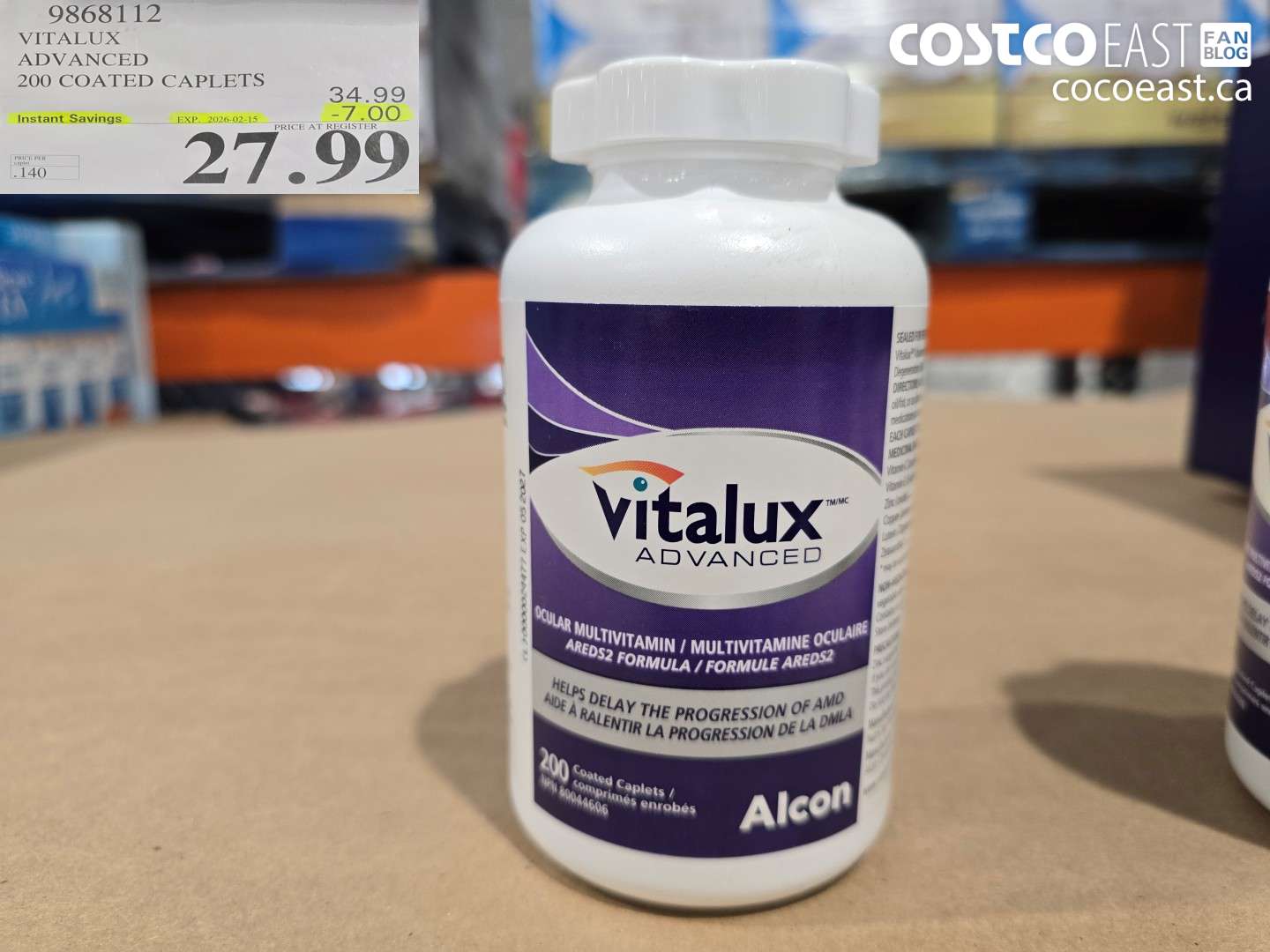 9868112 VITALUX ADVANCED 200 COATED CAPLETS ($7.00 INSTANT SAVINGS EXPIRES ON 2026-02-15) $27.99