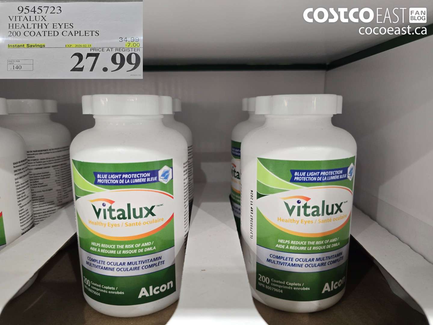 9545723 VITALUX HEALTHY EYES 200 COATED CAPLETS ($7.00 INSTANT SAVINGS EXPIRES ON 2026-02-15) $27.99