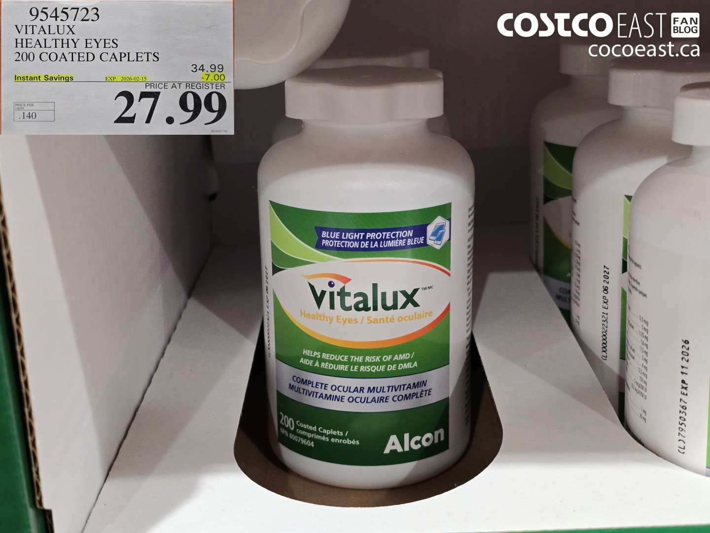 9545723 VITALUX HEALTHY EYES 200 COATED CAPLETS ($7.00 INSTANT SAVINGS EXPIRES ON 2026-02-15) $27.99