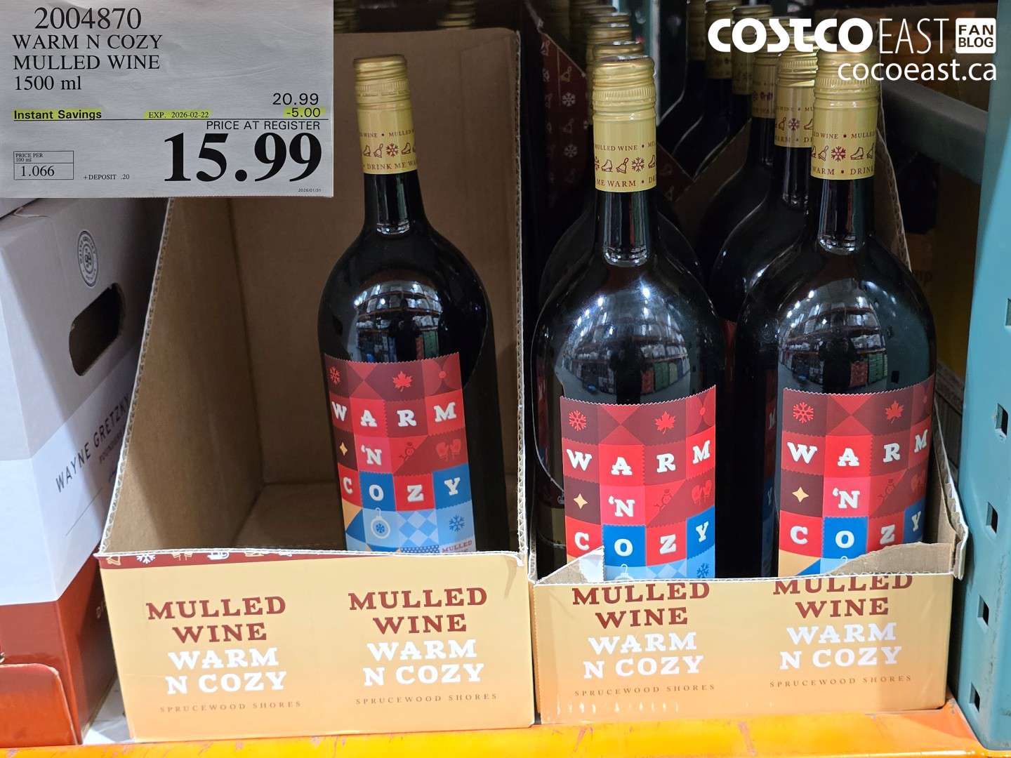 2004870 WARM N COZY MULLED WINE 1500 ml ($5.00 INSTANT SAVINGS EXPIRES ON 2026-02-22) $15.99