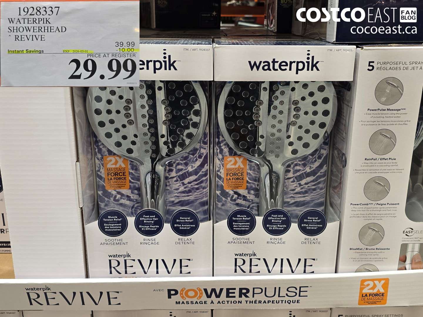 1928337 WATERPIK SHOWERHEAD REVIVE ($10.00 INSTANT SAVINGS EXPIRES ON 2026-03-01) $29.99