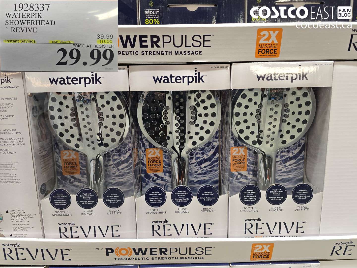 1928337 WATERPIK SHOWERHEAD REVIVE ($10.00 INSTANT SAVINGS EXPIRES ON 2026-03-01) $29.99