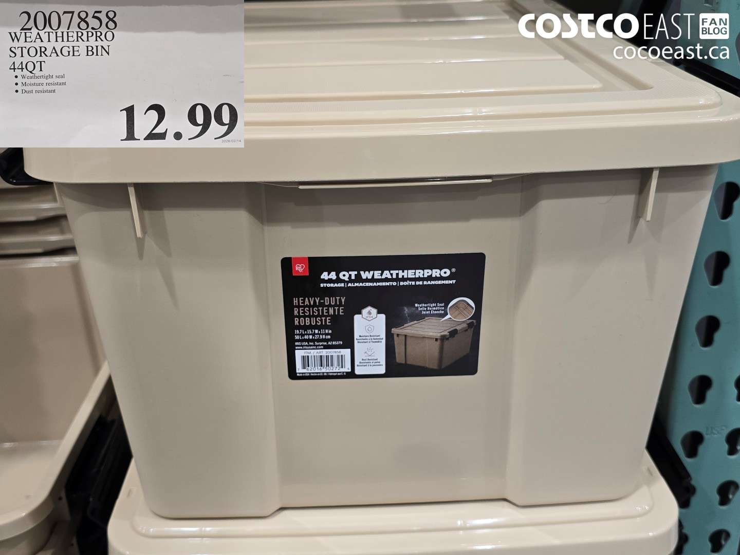 2007858 WEATHERPRO STORAGE BIN 4QT $12.99
