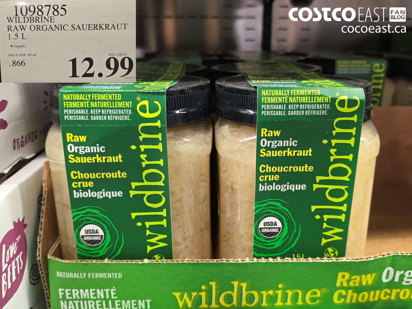 1098785 WILDBRINE RAW ORGANIC SAUERKRAUT 1.5 L $12.99