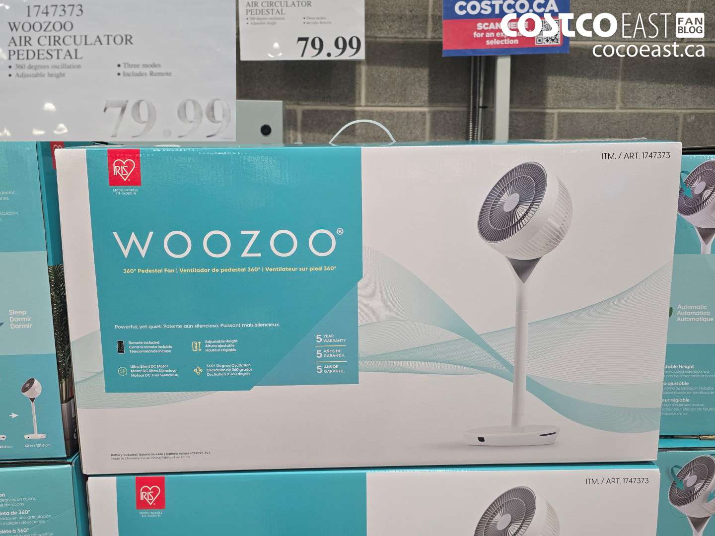 1747373 WOOZOO AIR CIRCULATOR PEDESTAL $79.99
