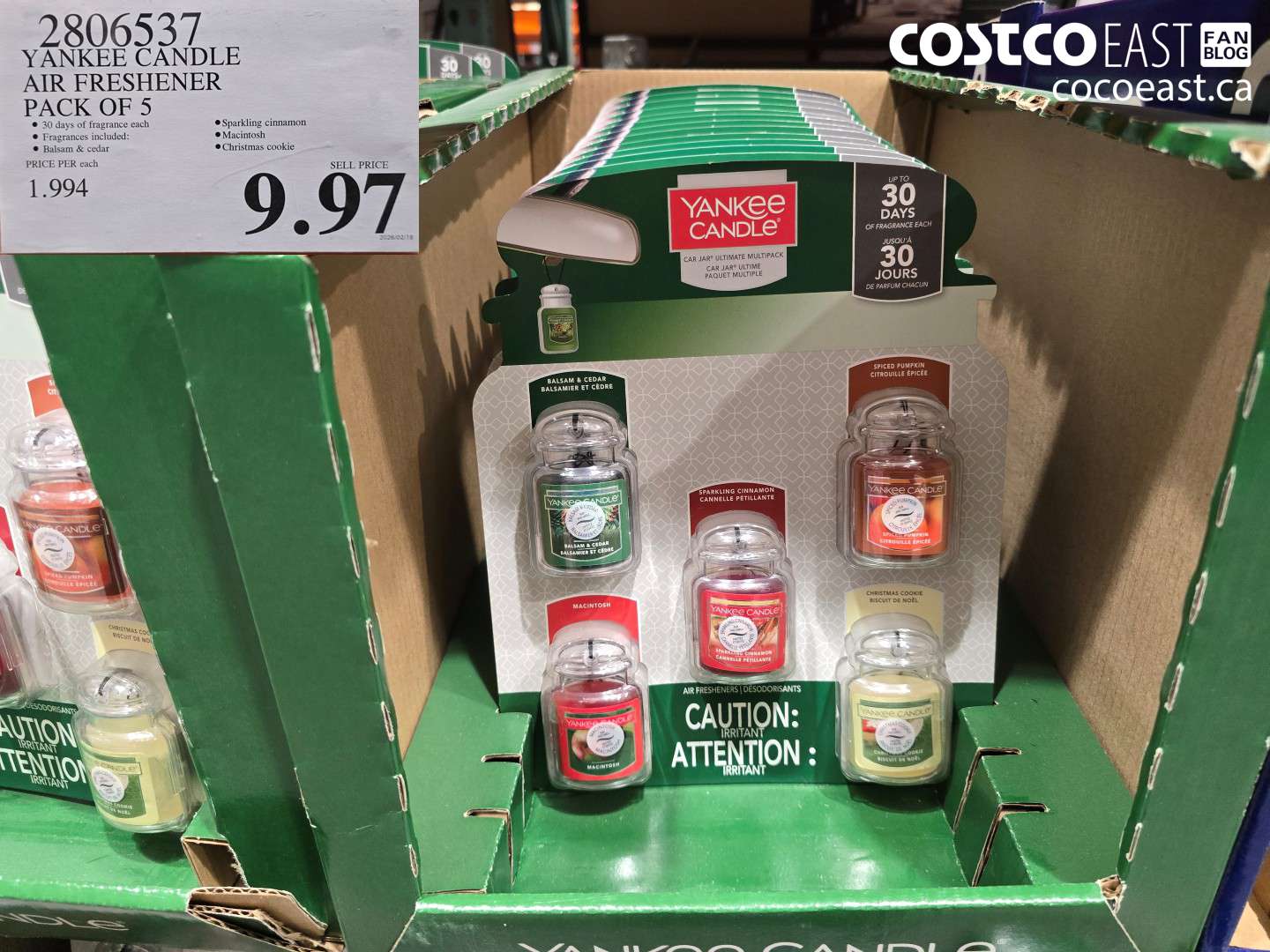 2806537 YANKEE CANDLE AIR FRESHENER PACK OF 5 $9.97