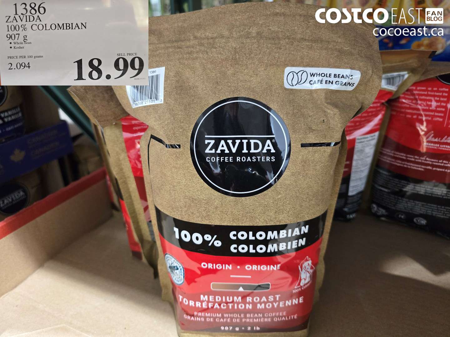 1386 ZAVIDA 100% COLOMBIAN 907 g $18.99