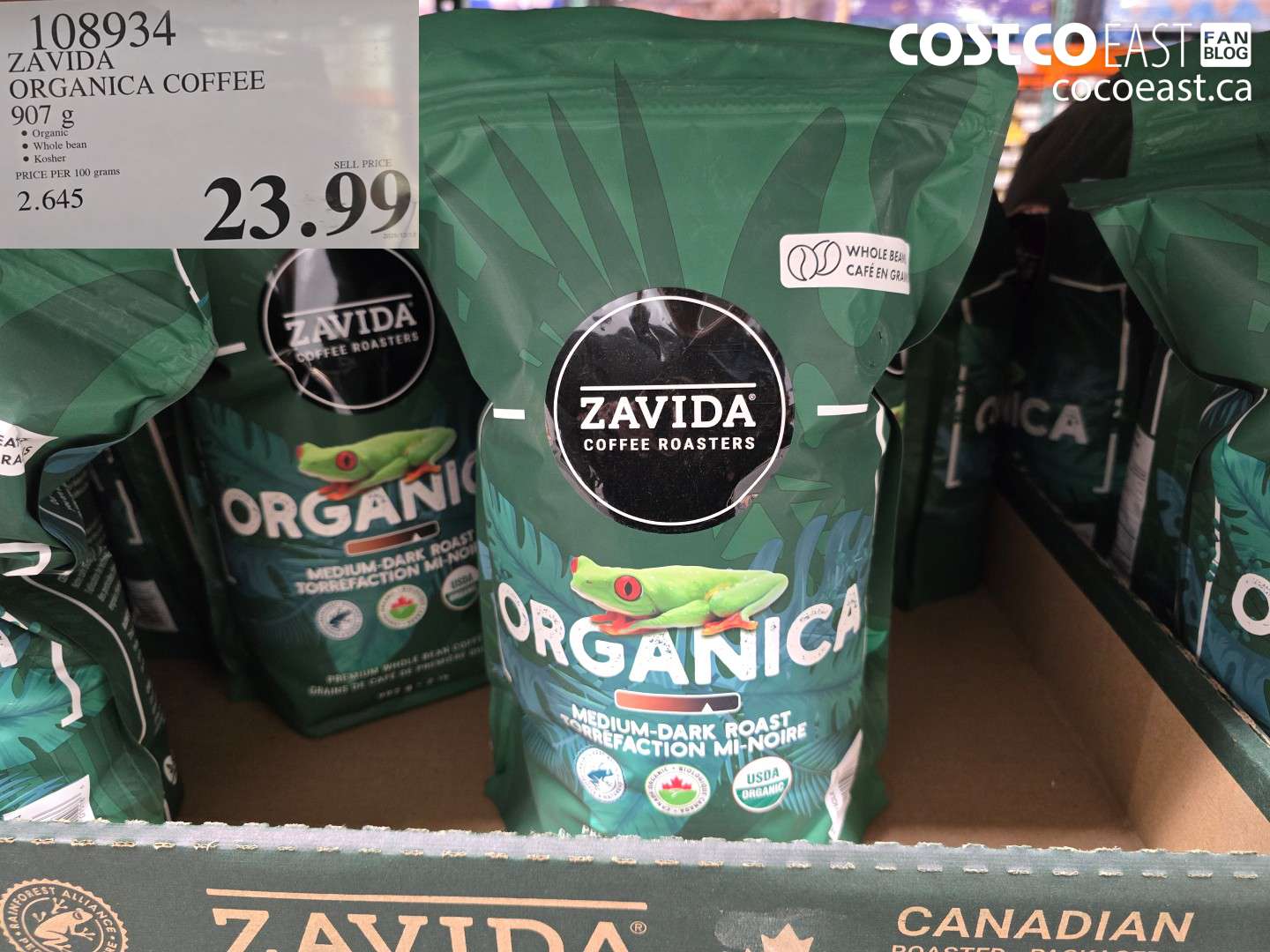 108934 ZAVIDA ORGANICA COFFEE 907 g $23.99