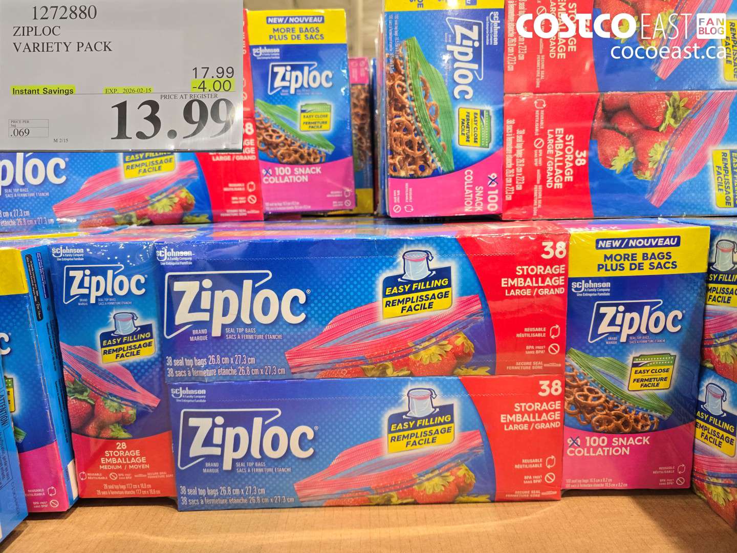 1272880 ZIPLOC VARIETY PACK ($4.00 INSTANT SAVINGS EXPIRES ON 2026-02-15) $13.99