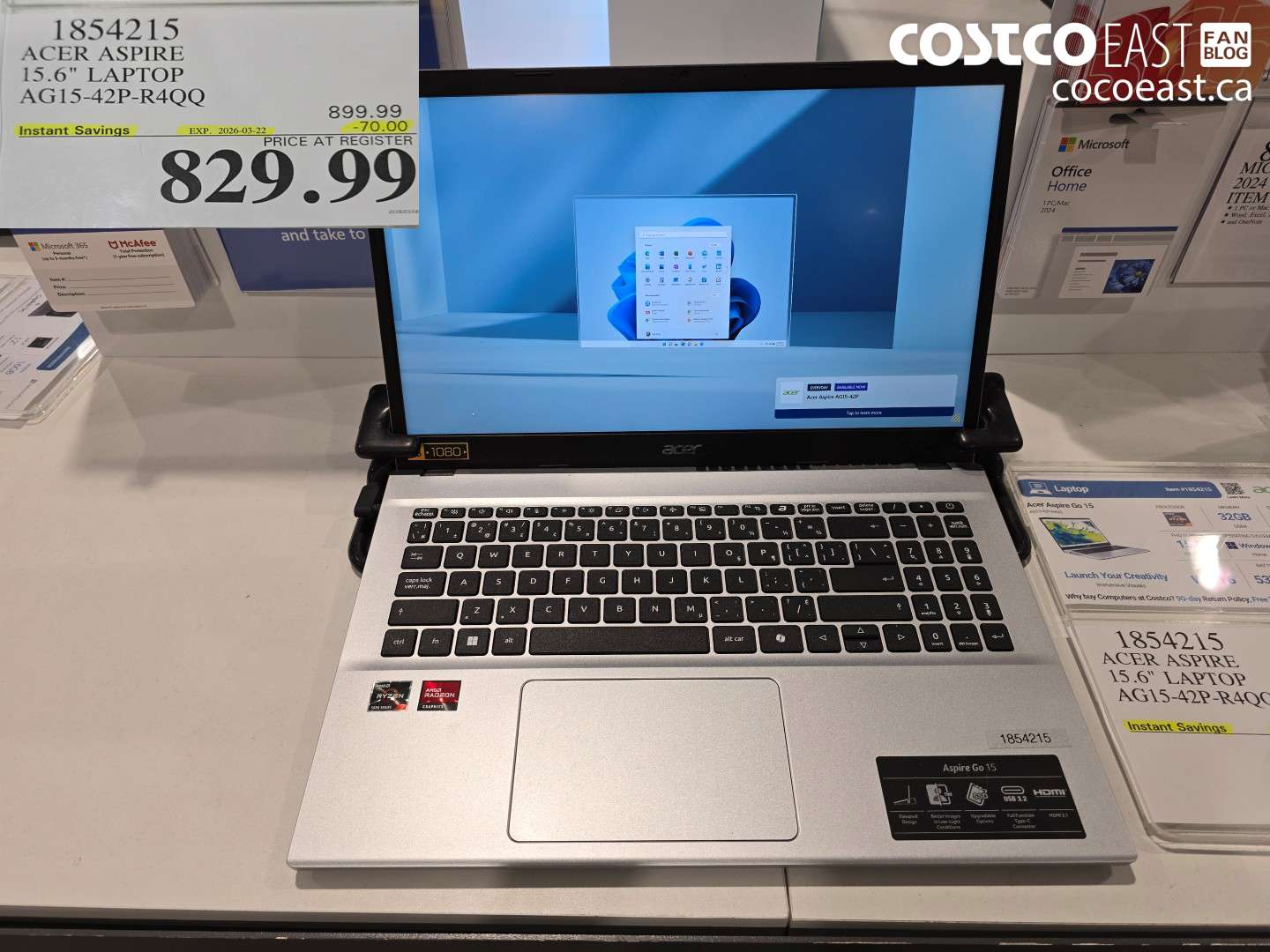 1854215 ACER ASPIRE 15.6 LAPTOP AG15-42P-R4Q ($70.00 INSTANT SAVINGS EXPIRES ON 2026-03-22) $829.99