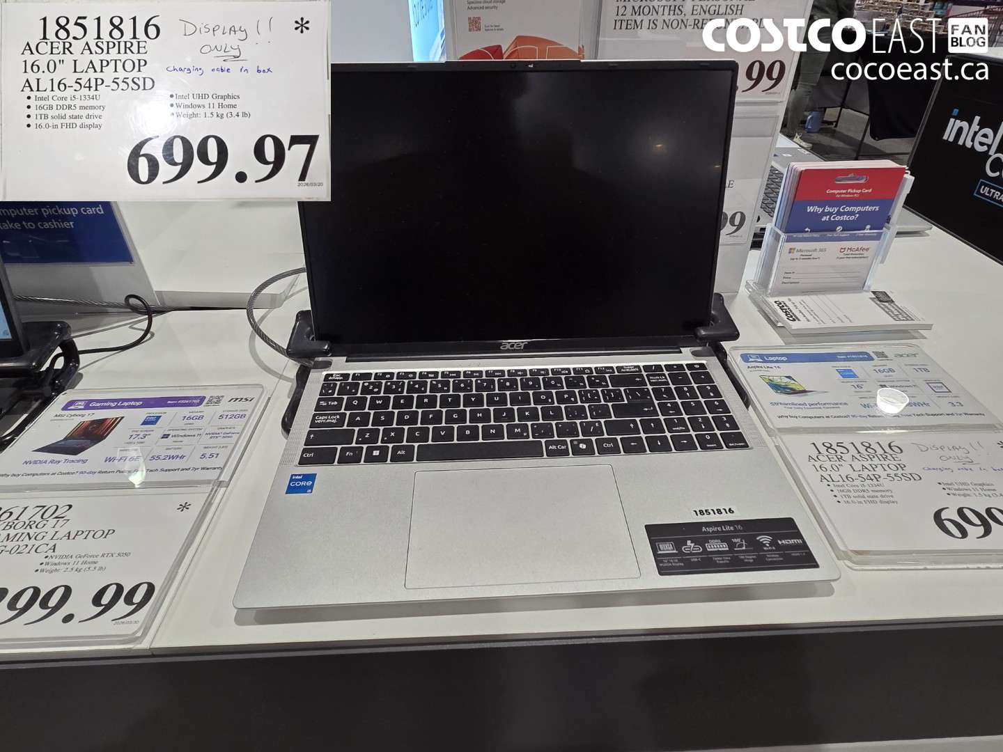 1851816 ACER ASPIRE 16.0 LAPTOP AL16-54P-55SD $699.97