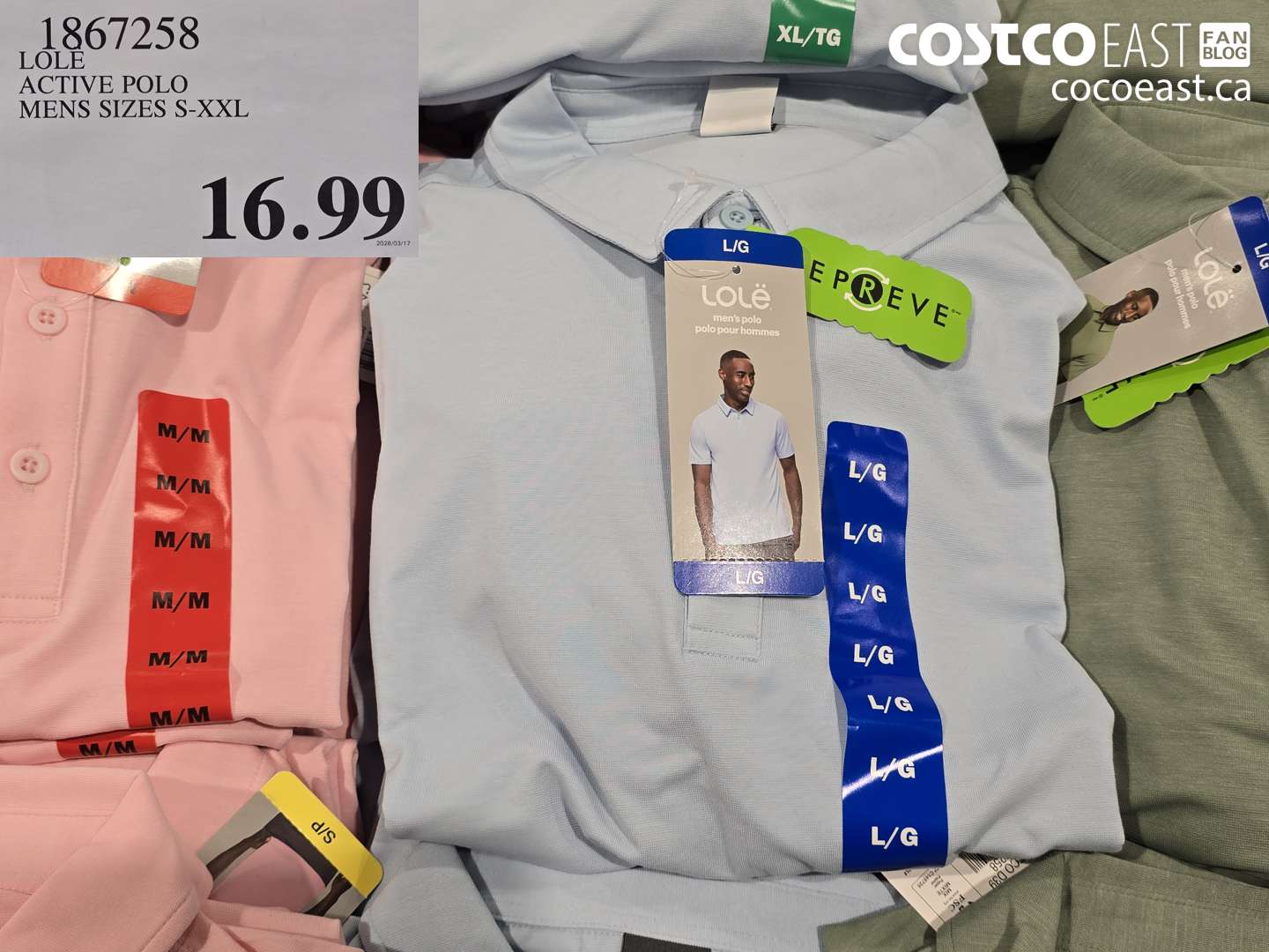 1867258 ACTIVE POLO MENS SIZES S-XXL $16.99