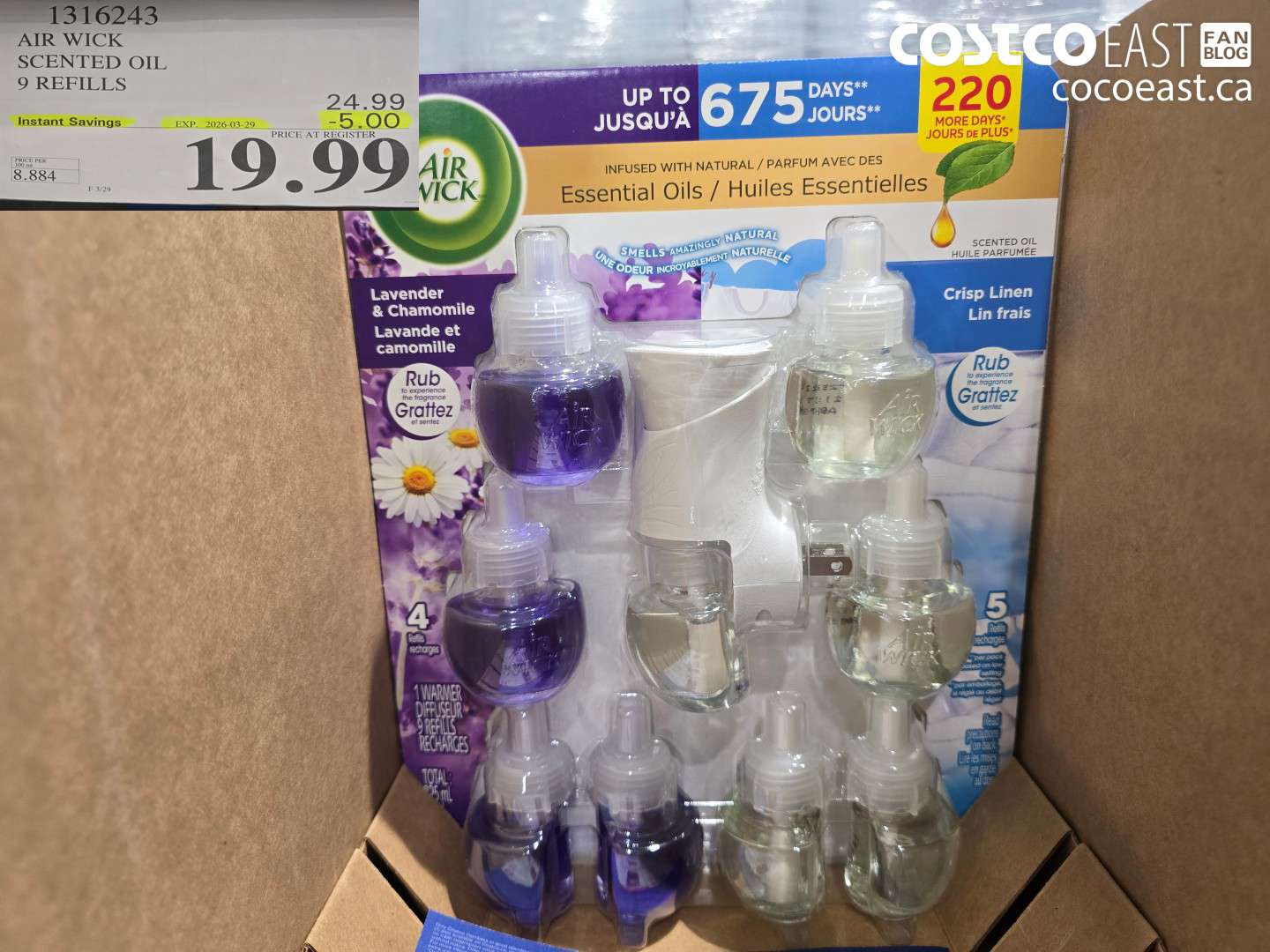 1316243 AIR WICK SCENTED OIL 9 REFILLS ($5.00 INSTANT SAVINGS EXPIRES ON 2026-03-29) $19.99