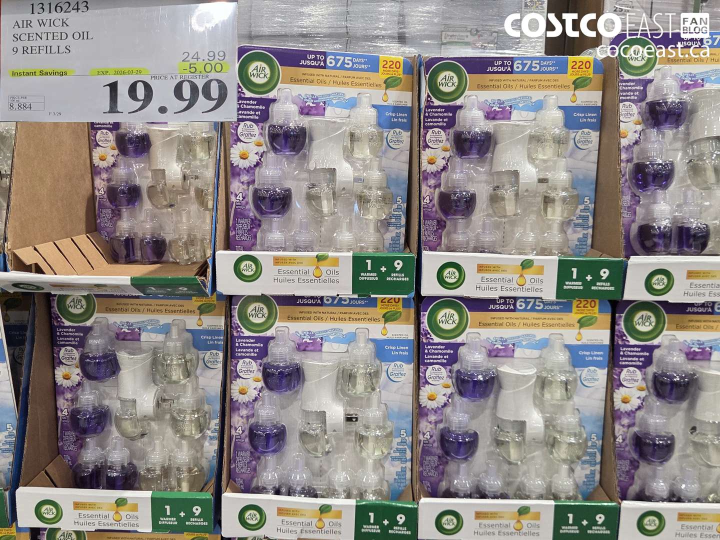 1316243 AIR WICK SCENTED OIL 9 REFILLS ($5.00 INSTANT SAVINGS EXPIRES ON 2026-03-29) $19.99