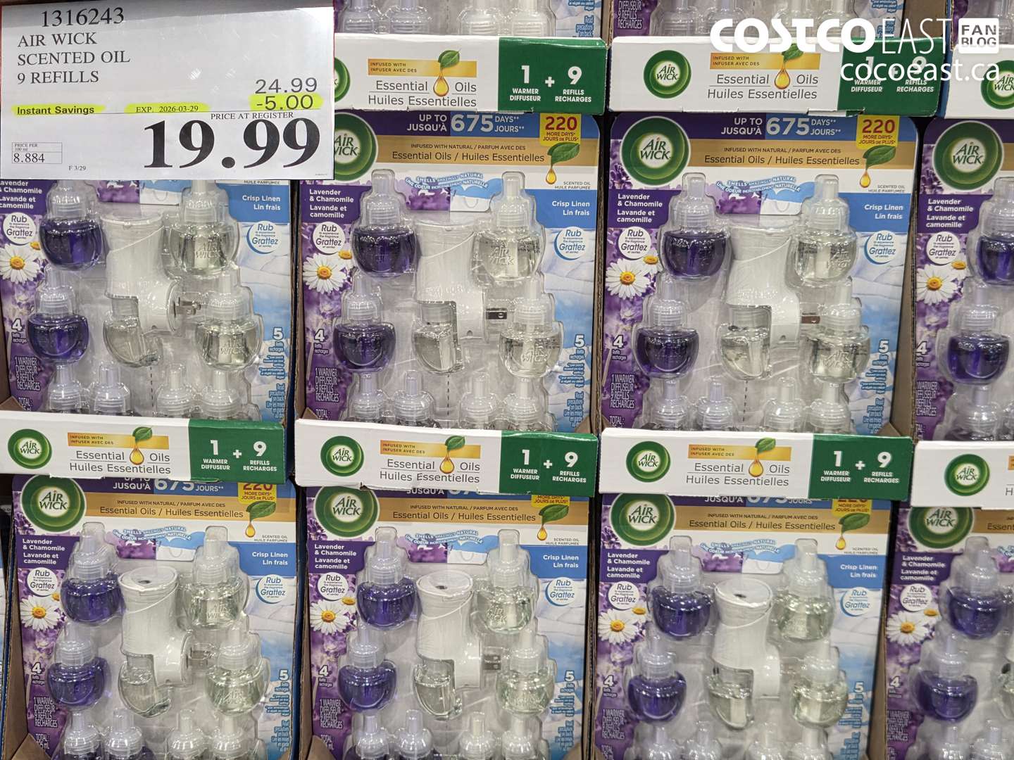 1316243 AIR WICK SCENTED OIL 9 REFILLS ($5.00 INSTANT SAVINGS EXPIRES ON 2026-03-29) $19.99