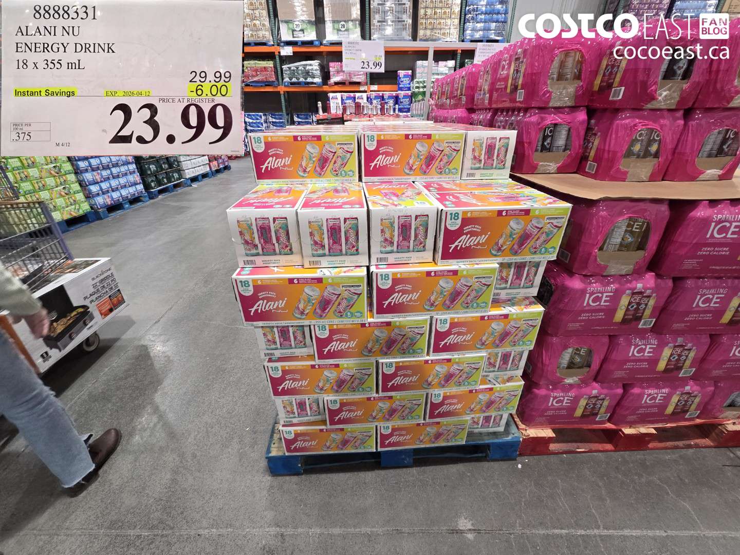 8888331 ALANI NU ENERGY DRINK 18 X 355 ML ($6.00 INSTANT SAVINGS EXPIRES ON 2026-04-12) $23.99