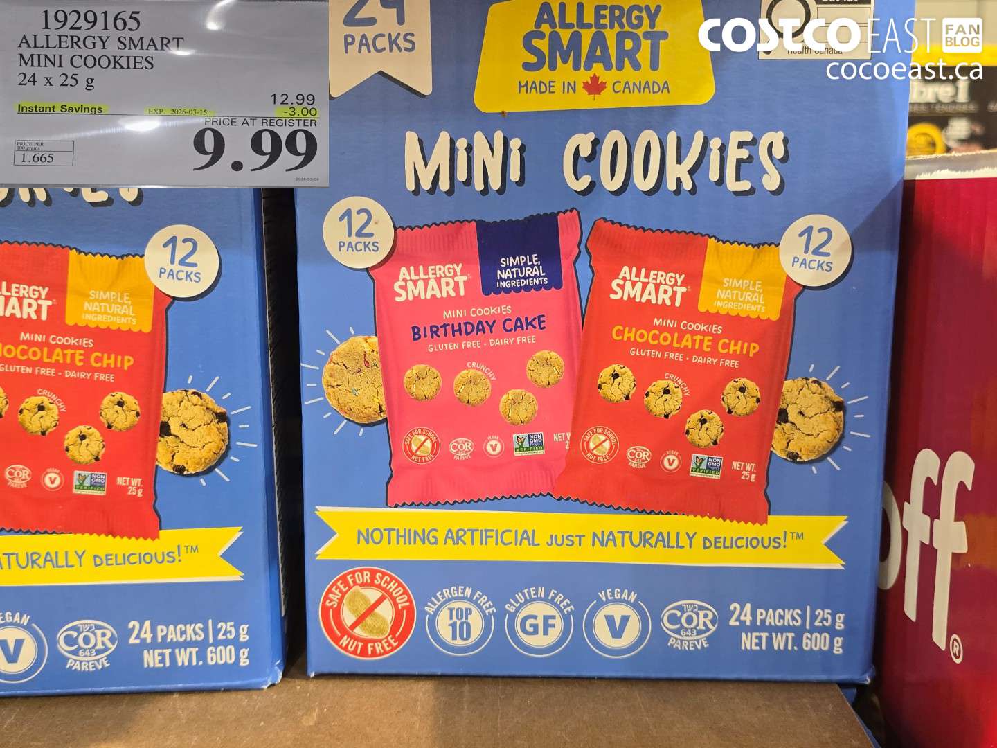 1929165 ALLERGY SMART MINI COOKIES 24 X 25 G ($3.00 INSTANT SAVINGS EXPIRES ON 2026-03-15) $9.99