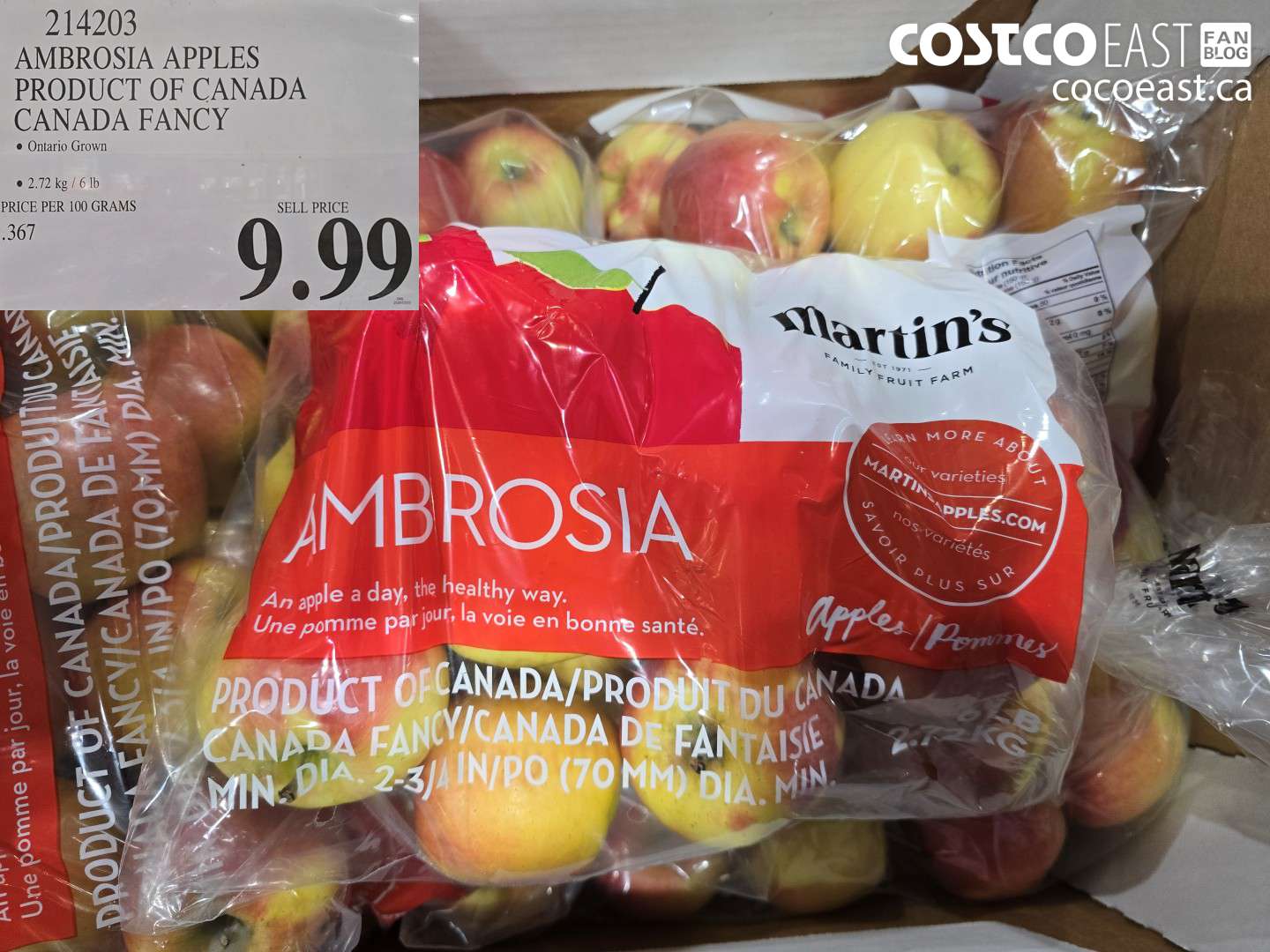 214203 AMBROSIA APPLES PRODUCT OF CANADA CANADA FANCY $9.99